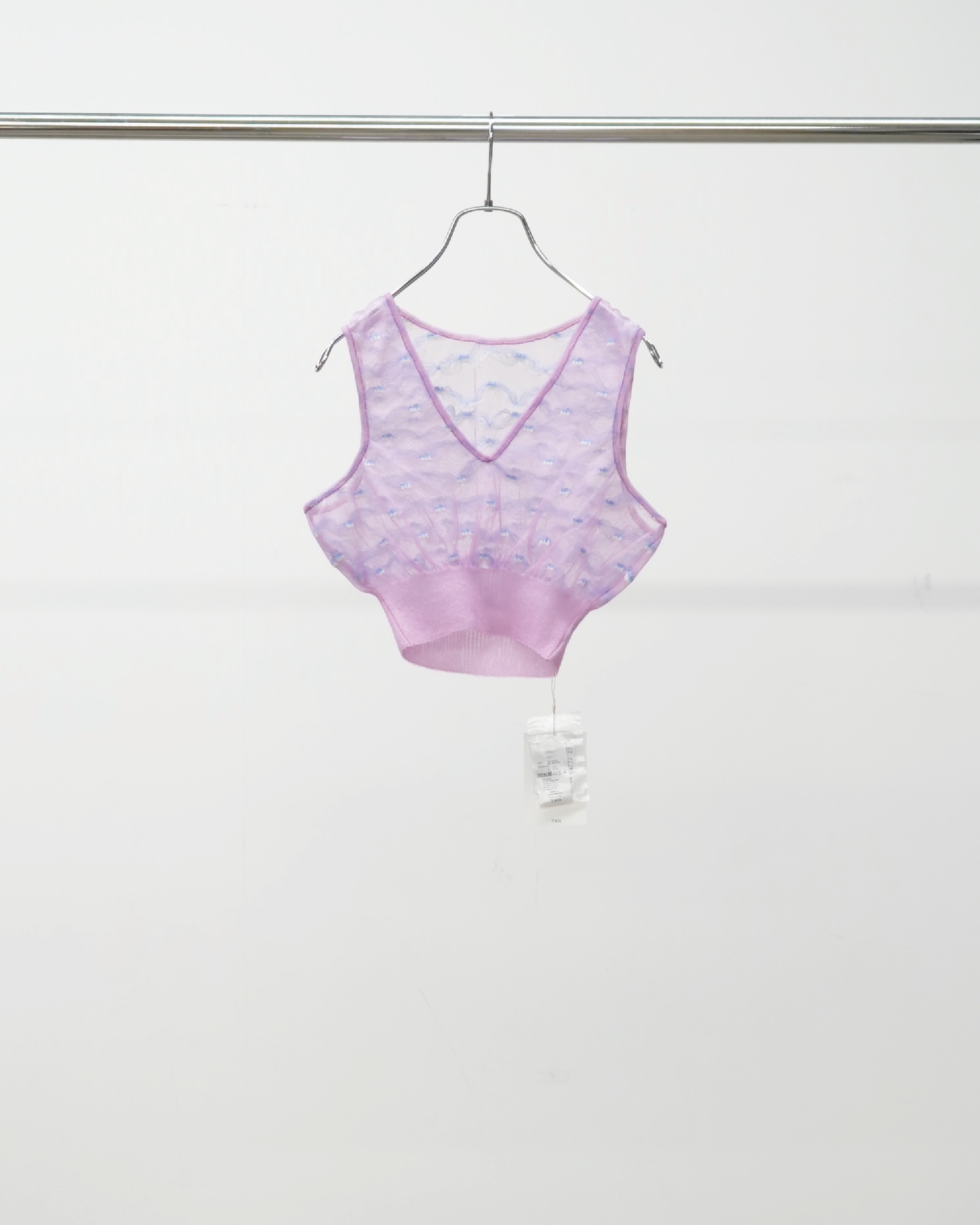 JACQUARD V/N SHEER TOPS