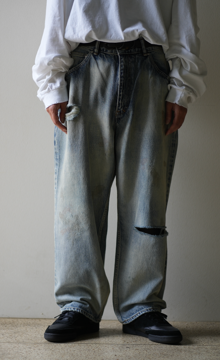 AGING SELVEDGE TAPERED 5P DENIM PANTS