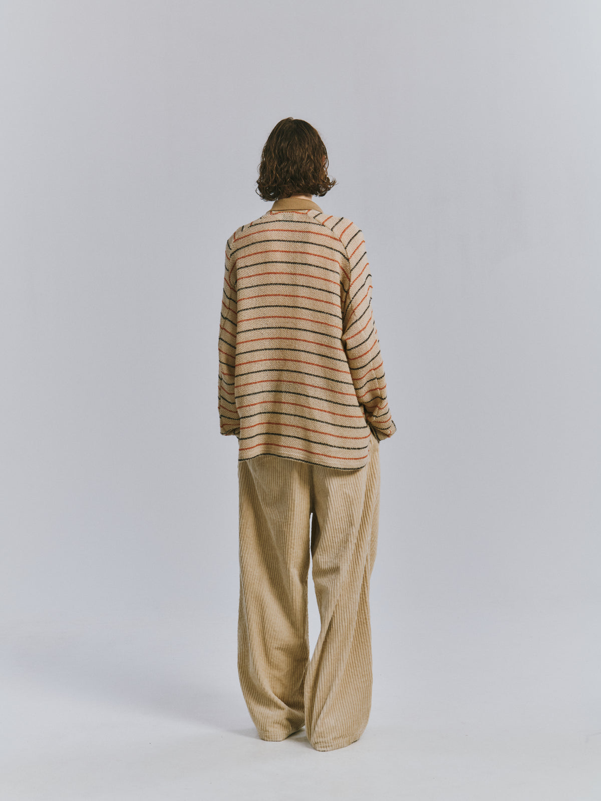 CORDUROY WIDE SLACKS(IVORY)