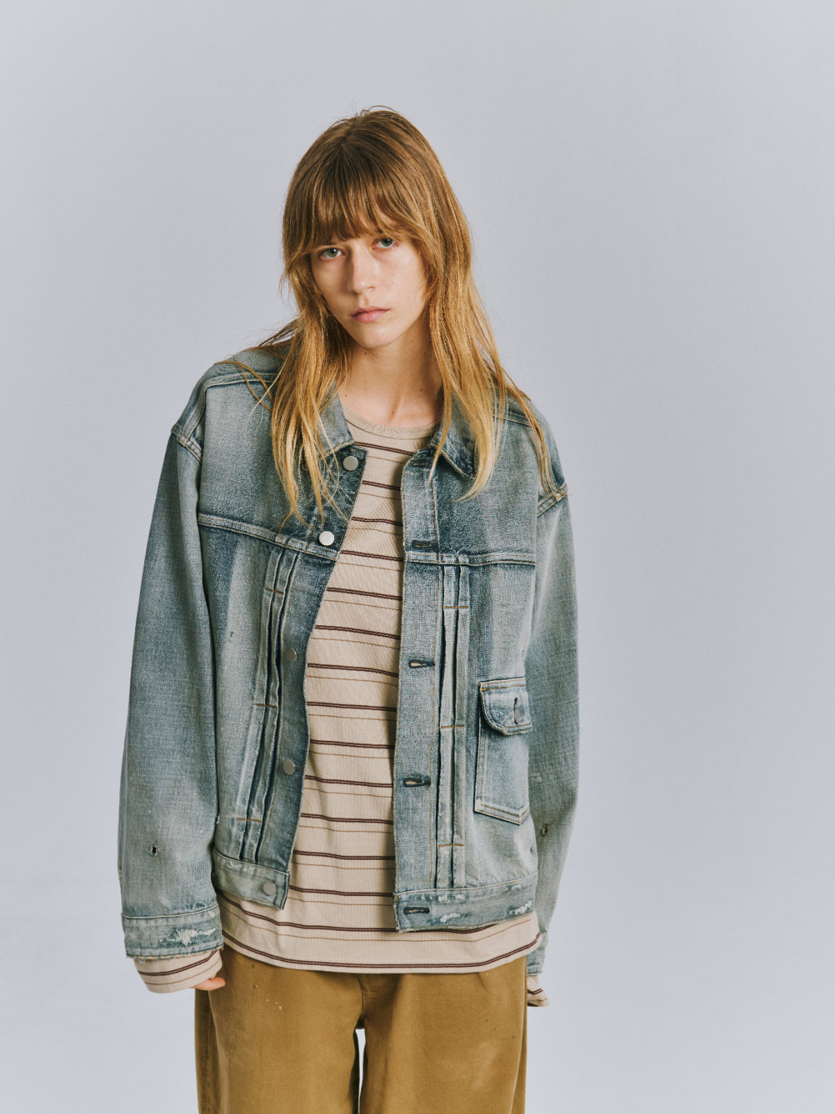 TYPE-1 AGING DENIM JACKET(L.INDIGO)