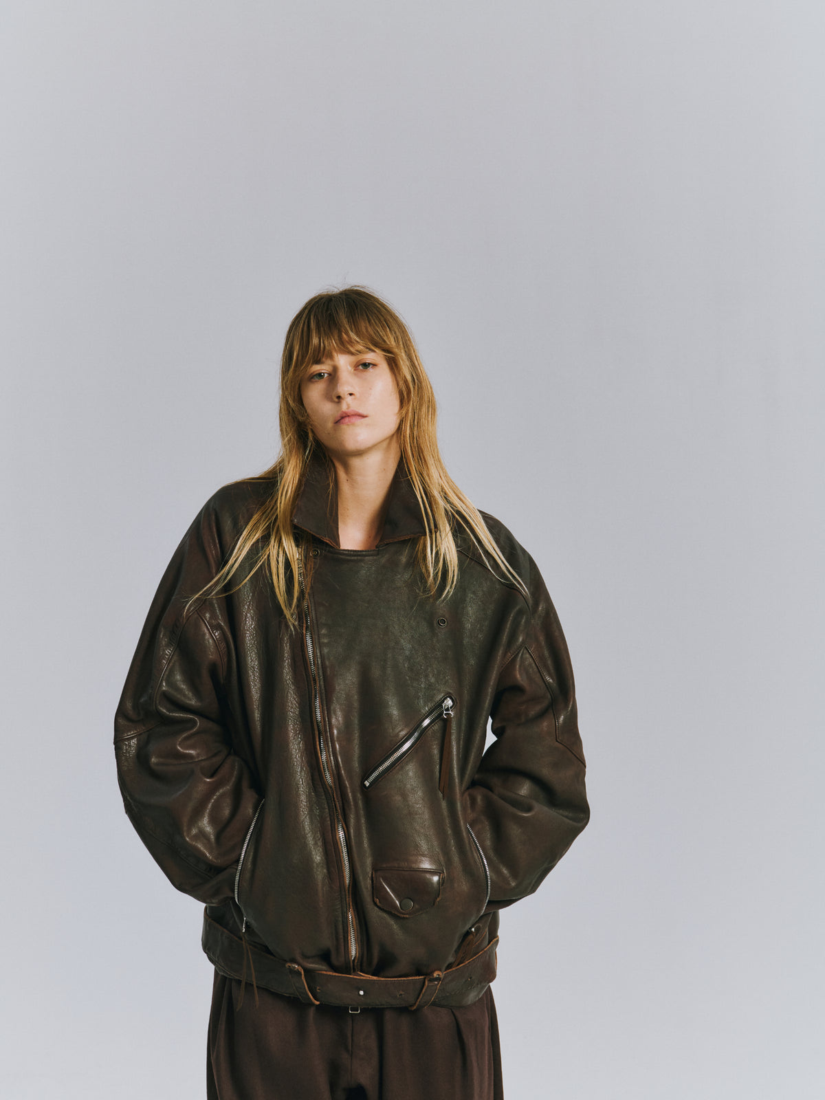 AGING H.L BELTED JACKET(BLACK)