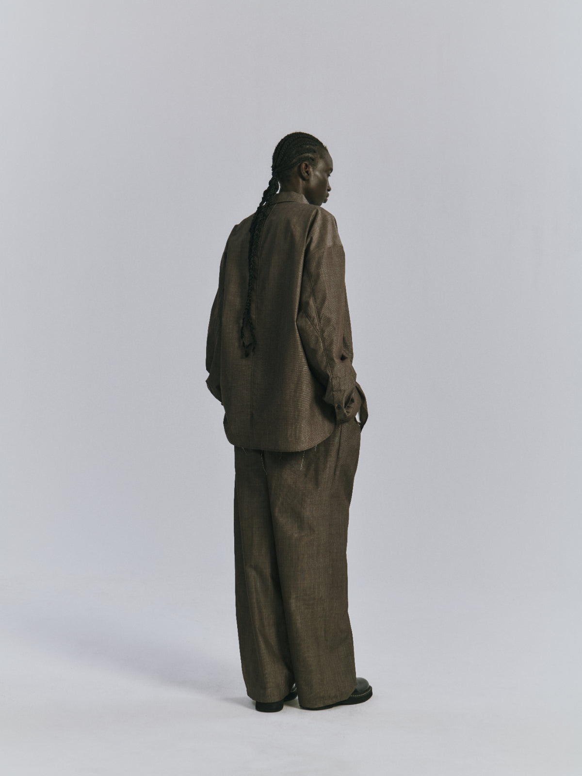 WOOL HAKEME TAILORED SHIRT(BROWN)