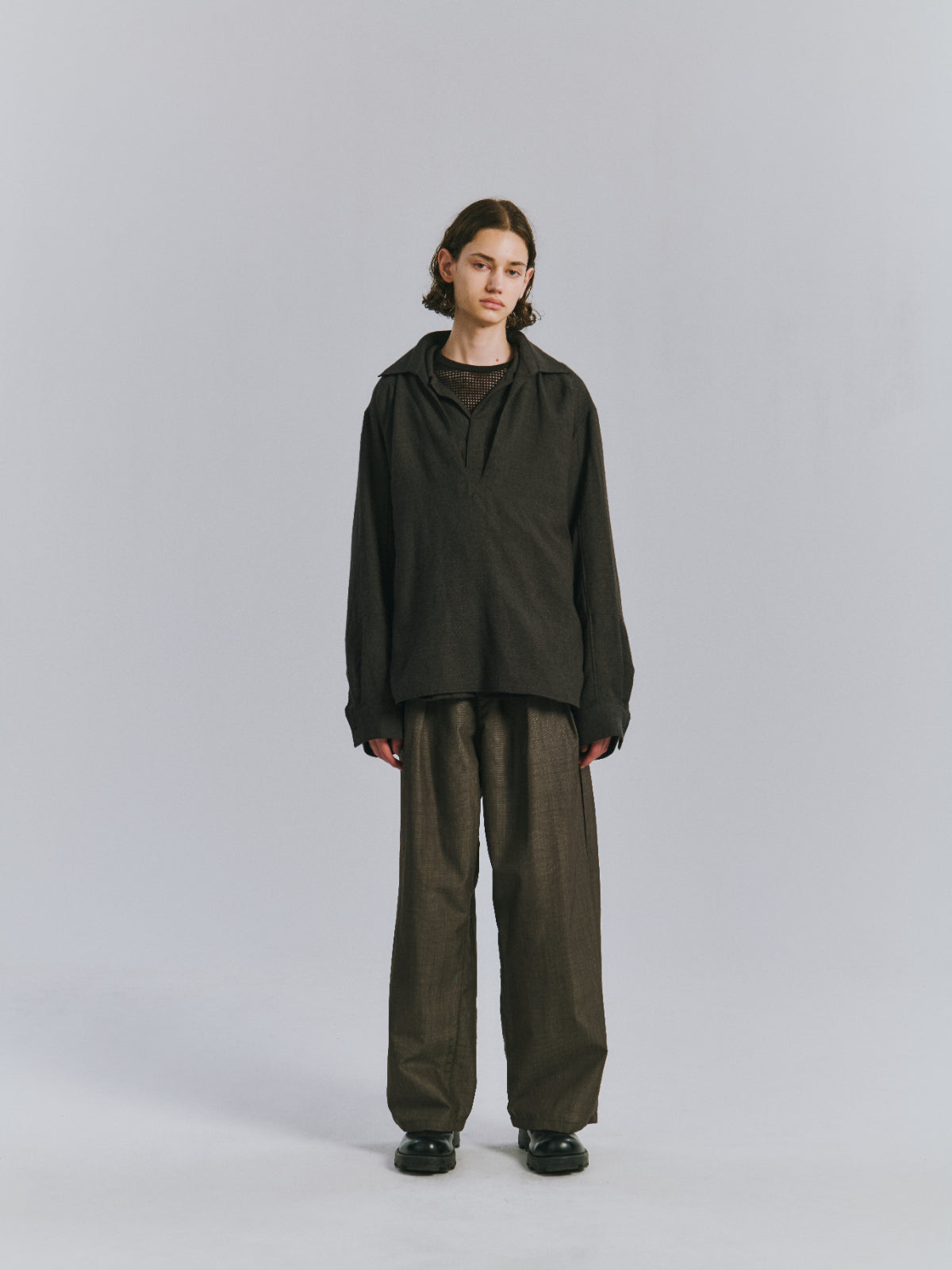 HAKEME WIDE SLACKS(BROWN)