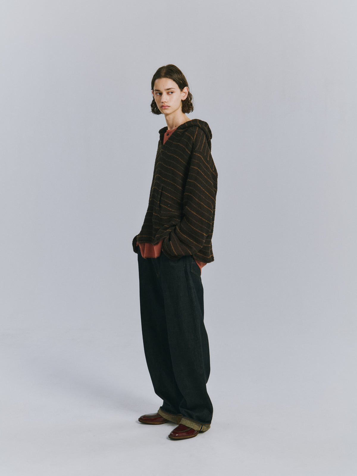 CUT BORDER HOODIE(BEIGE)