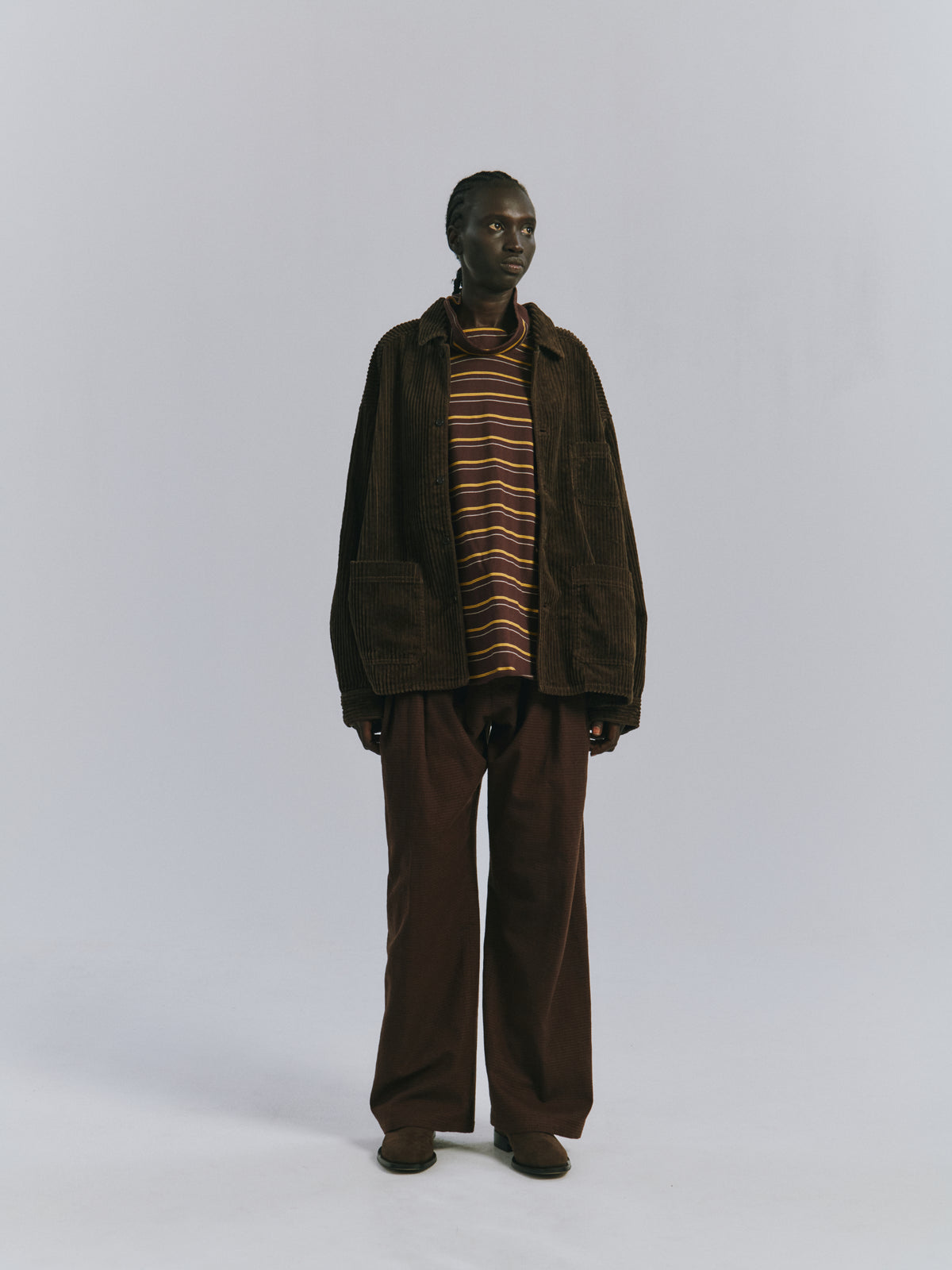 CORDUROY OPEN COLLAR SHIRT(IVORY)