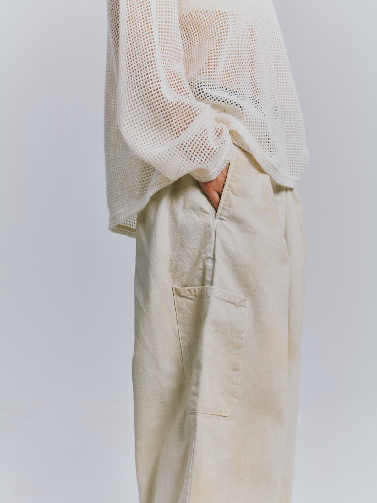 DENIM PAINTER PANTS(G.WHITE)