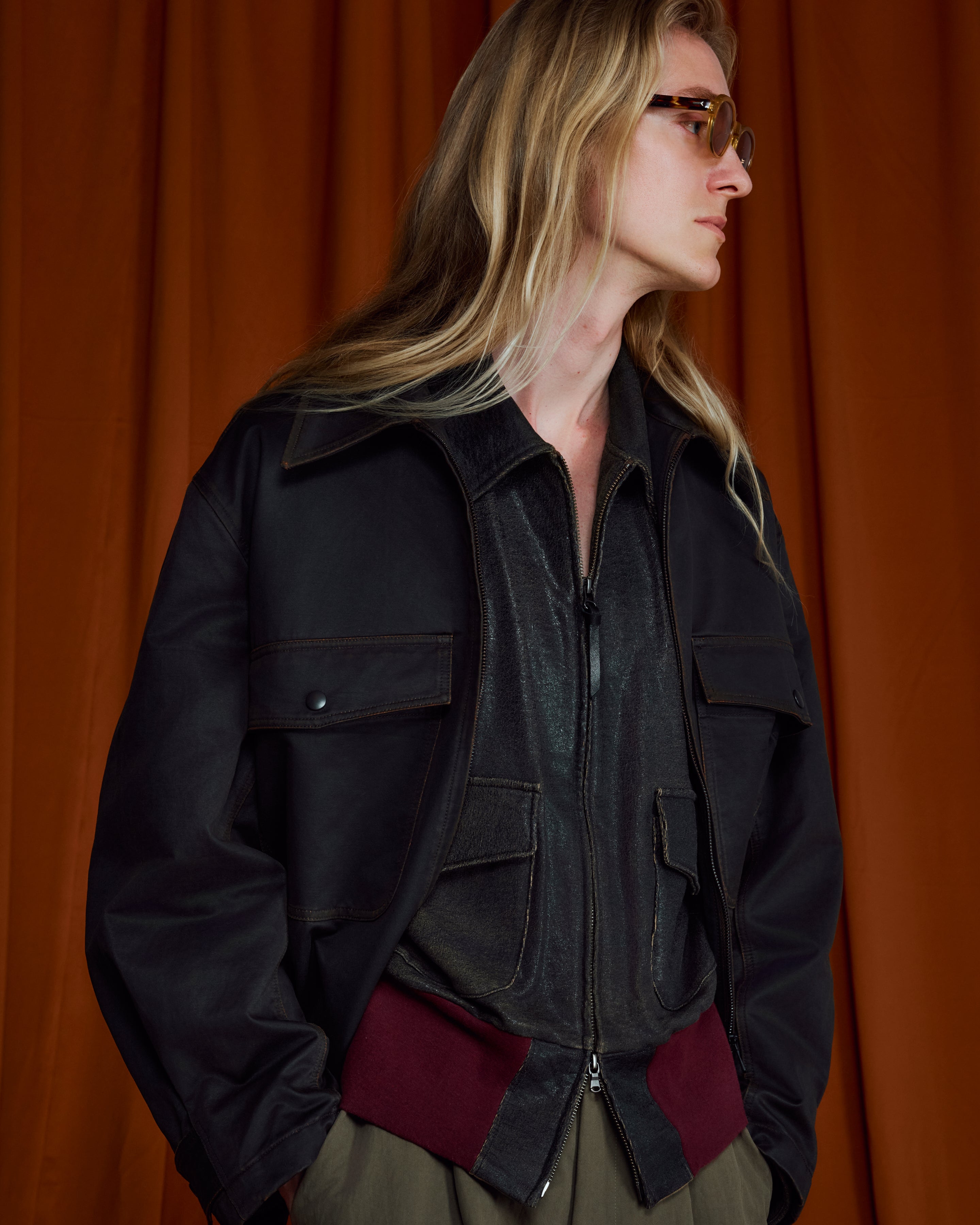 WAXCOATING MILITARY SHORT BLOUSON