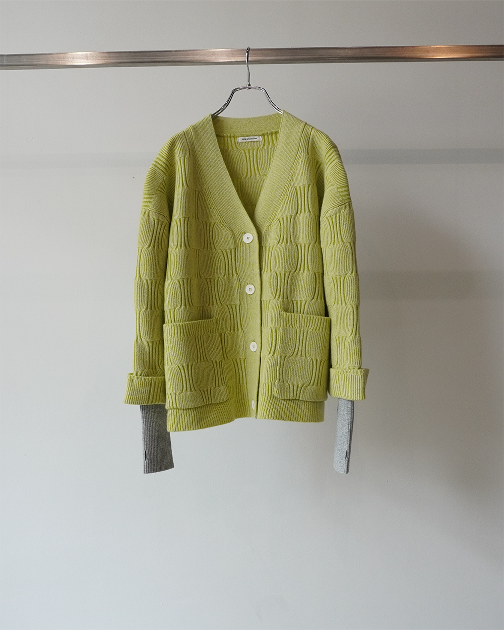 swellrib over cardigan(y-green)