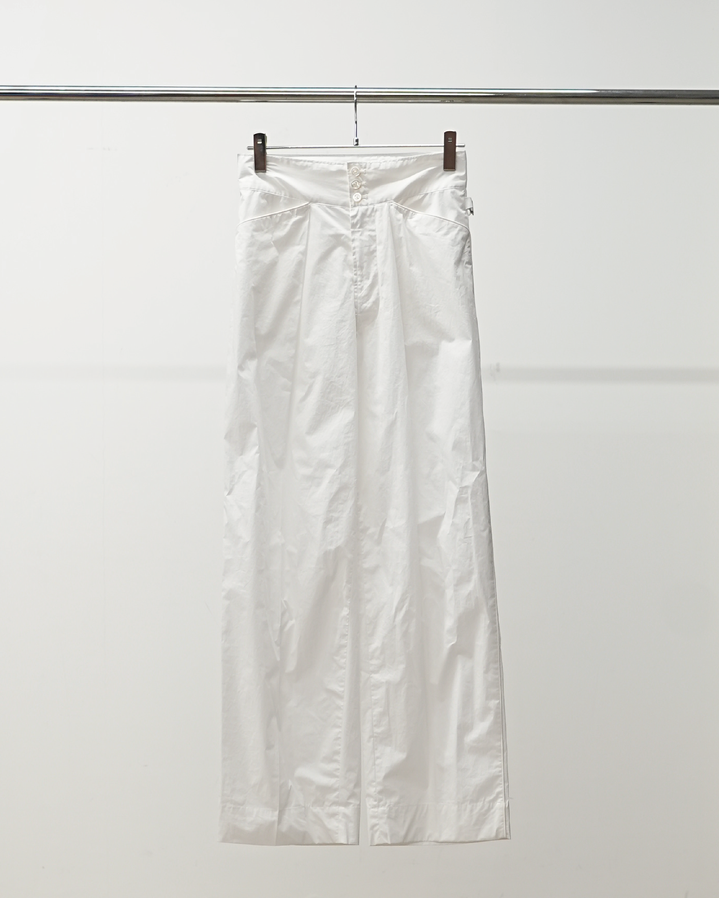 COATED COTTON SIDE TRIM SLACKS