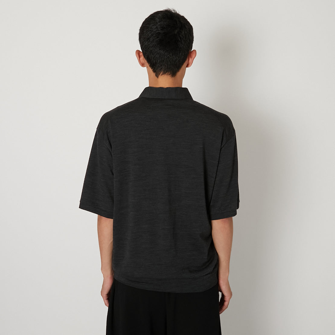 Super 140's Melino Wool Short Sleeve Half Zip