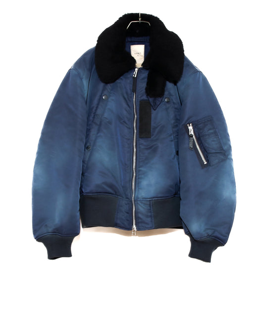 DETACHABLE COLLAR FLIGHT JACKET(NAVY)