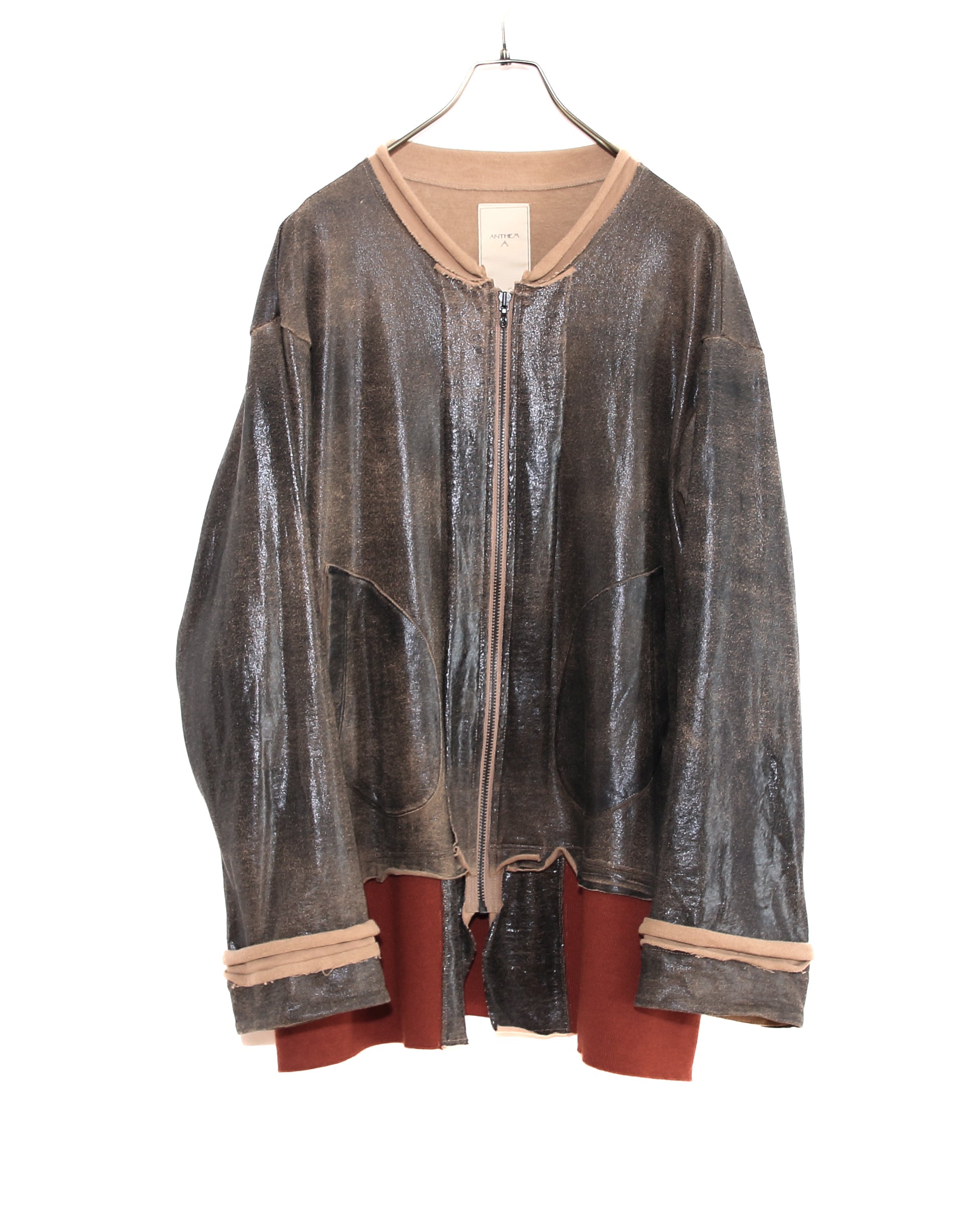 【ANTHEM A】BROKEN CRACK PRINT ZIP SWEAT ANTHEM A BROKEN CRACK PRINT ZIP SWEAT BROWN - Mens | rroomm