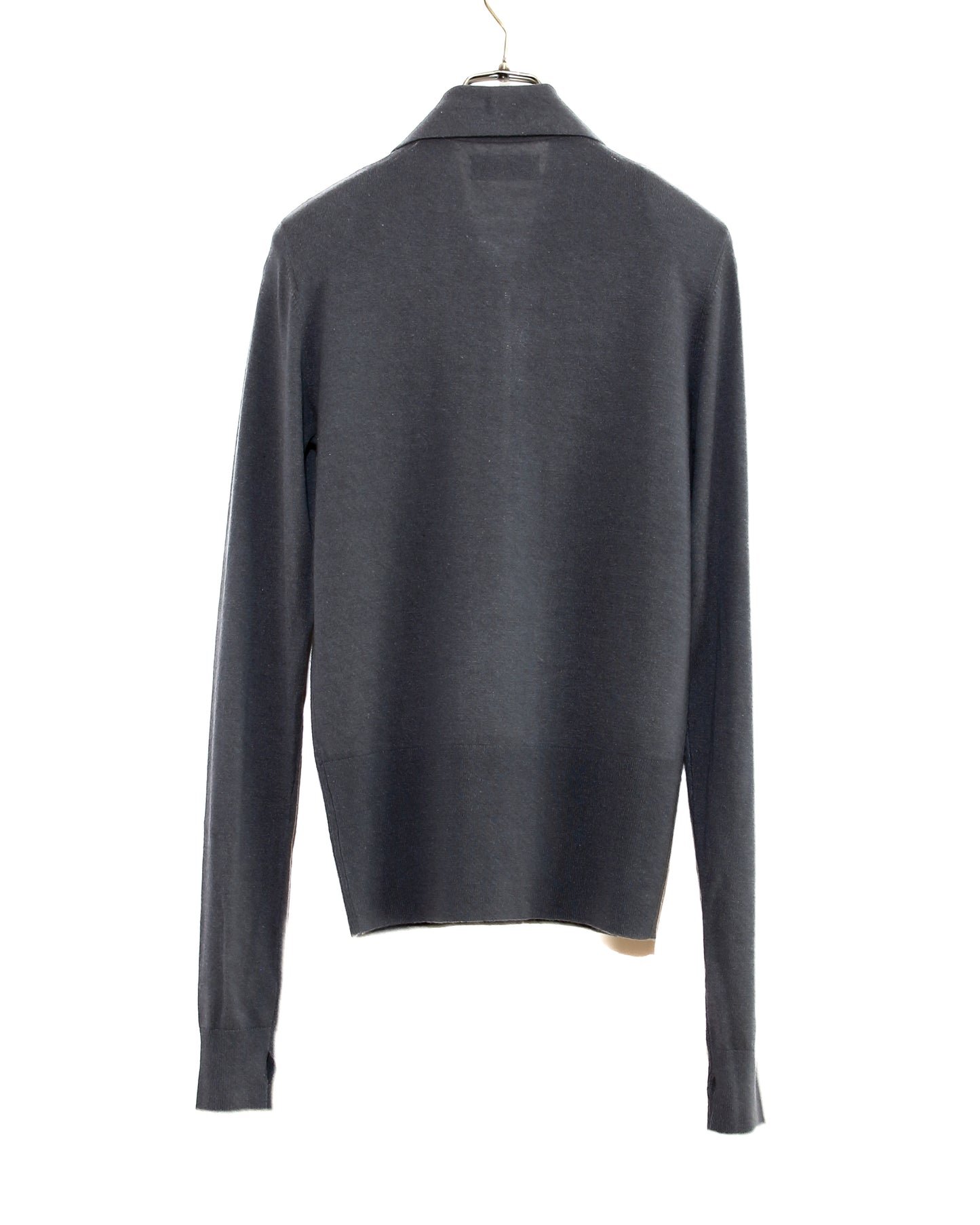 SILK CASHMERE PADDED ZIP PULLOVER KNIT (GRAY)