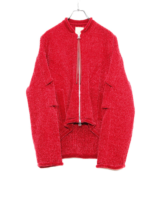 SQUISHY MOLE BOMBER KNIT BLOUSON(RED)