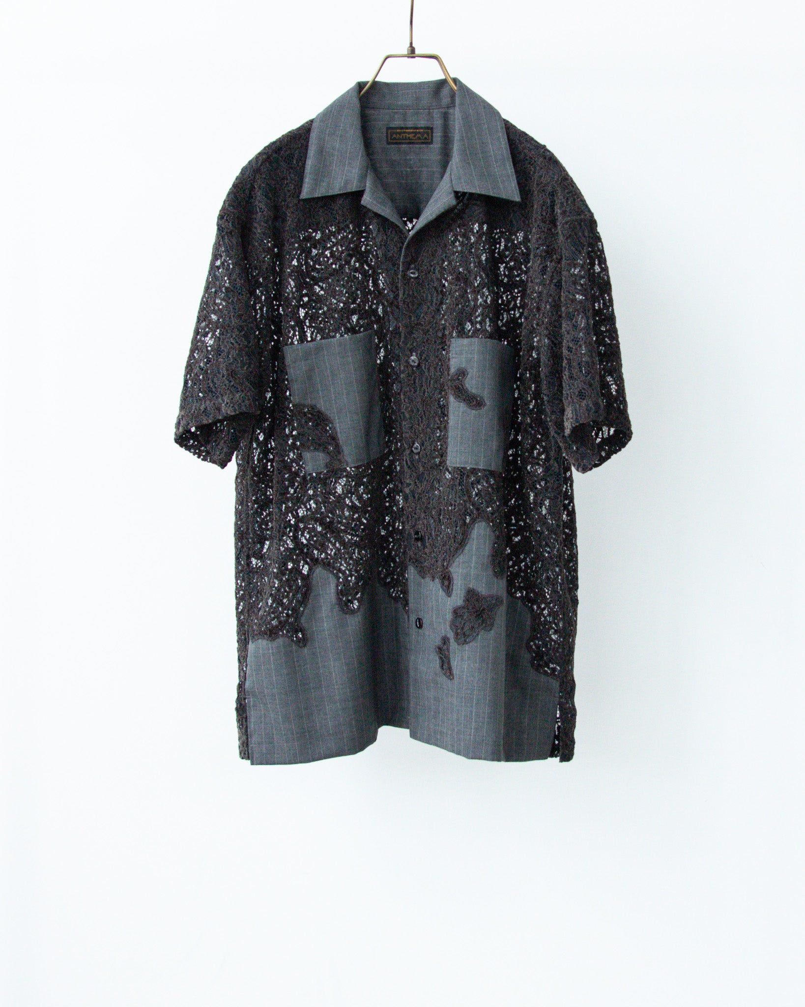 COMBINE EMBROIDERY OPEN COLLAR SHIRTS