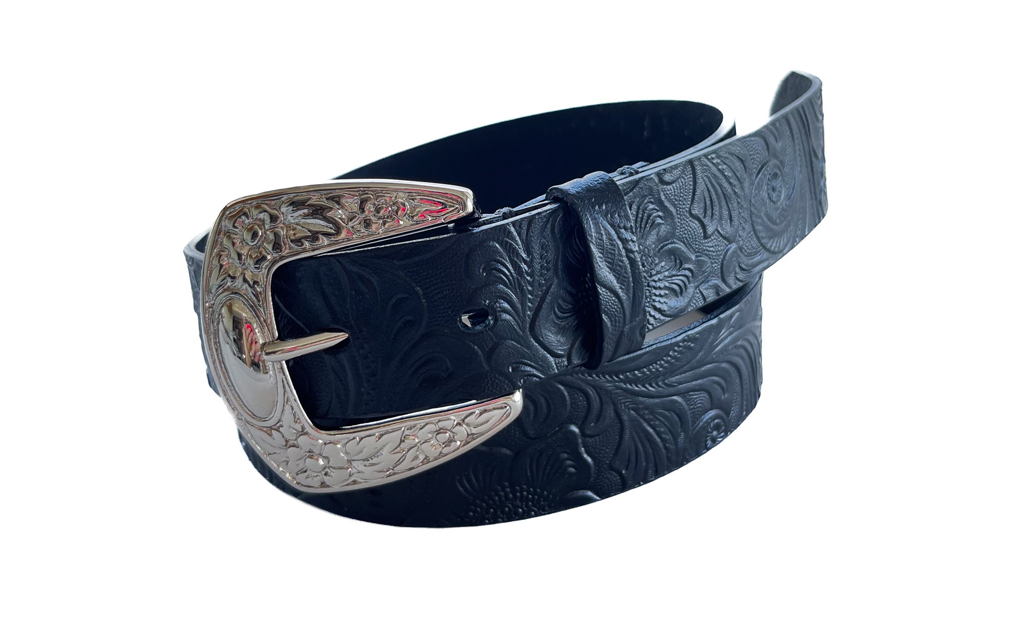 FLOWER EMBOSSED BELT