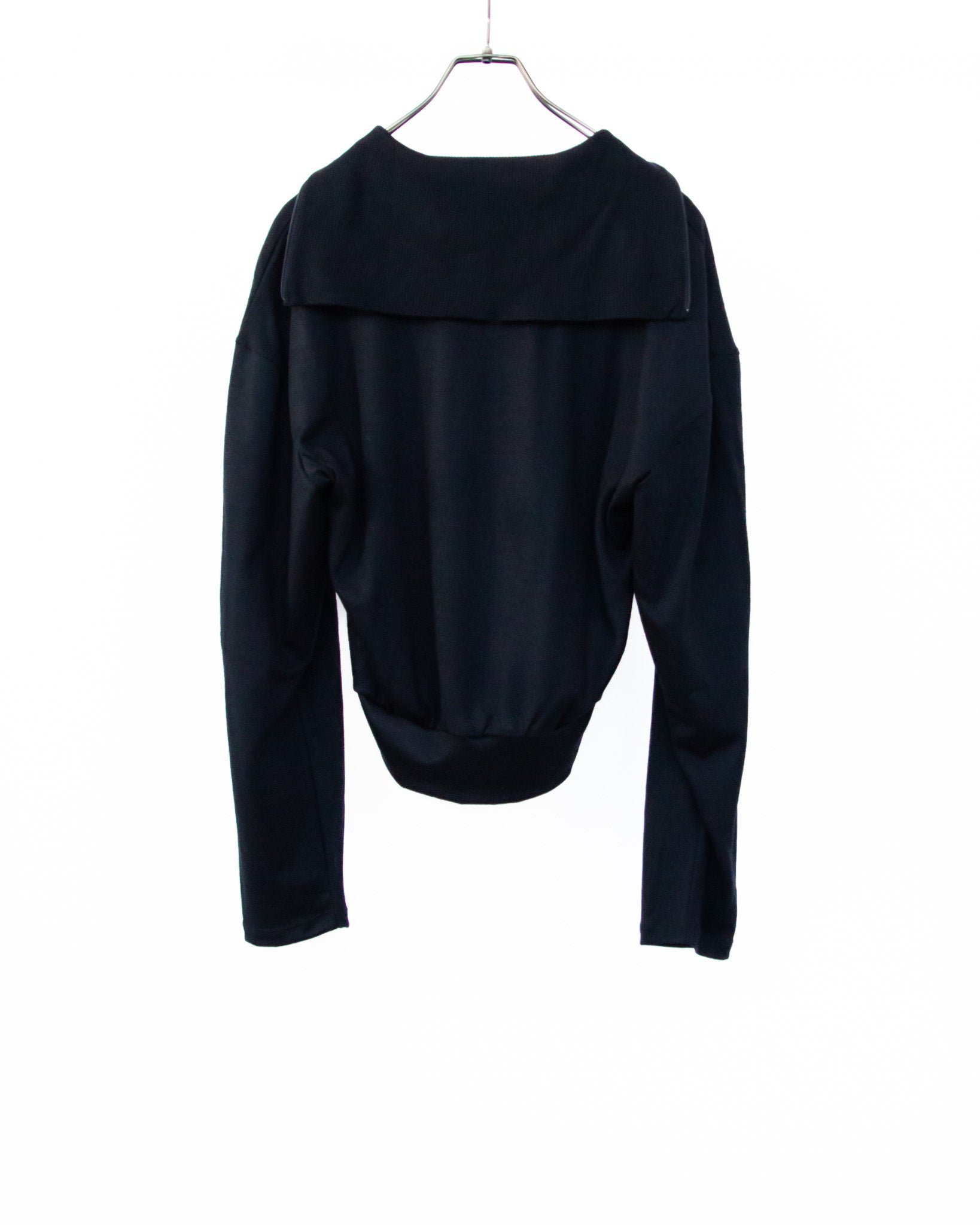 WASHABLE WOOL VOLUME SLEEVE JERSEY(BLACK)
