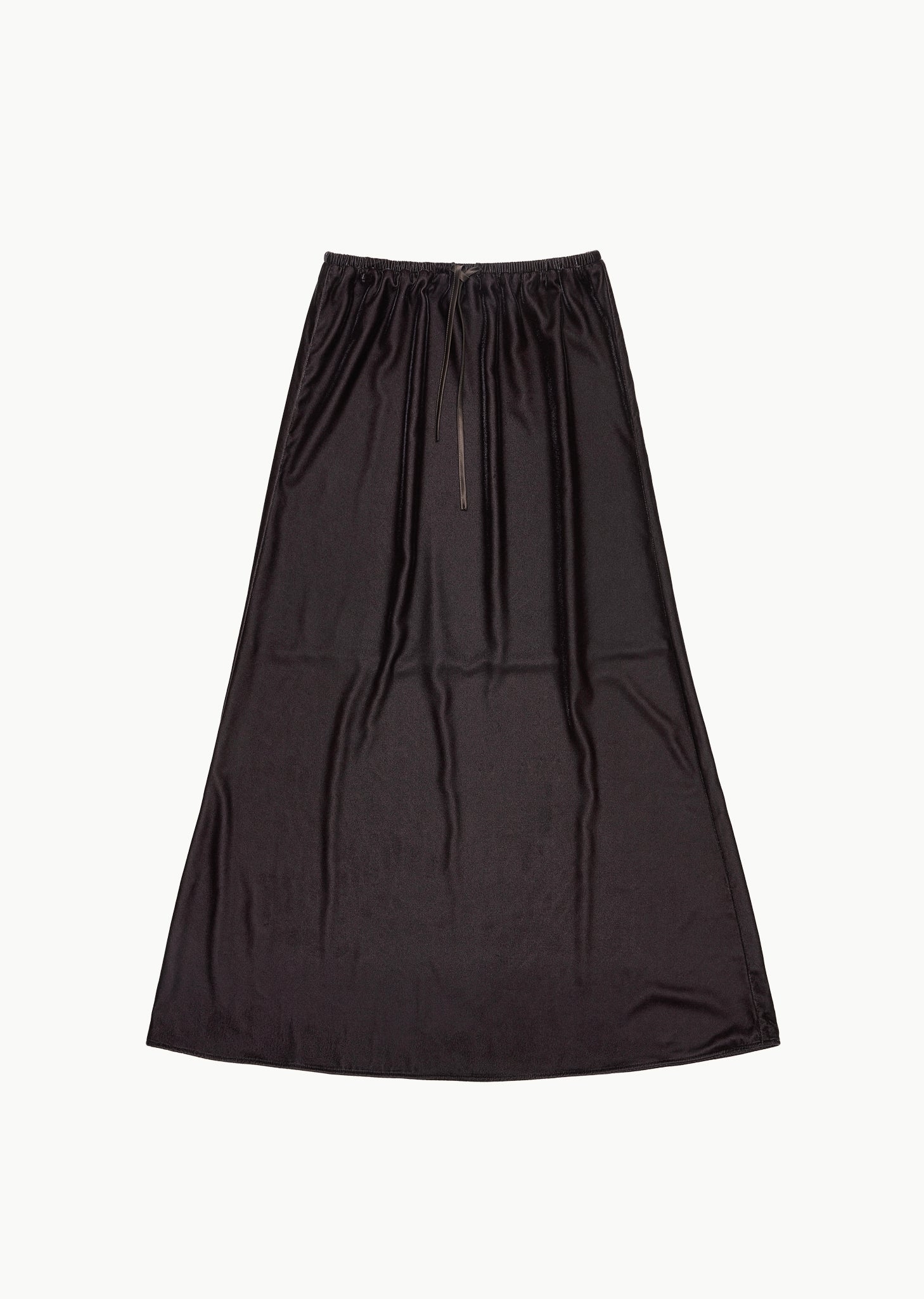 VELVET DRAWSTRING MAXI SKIRT