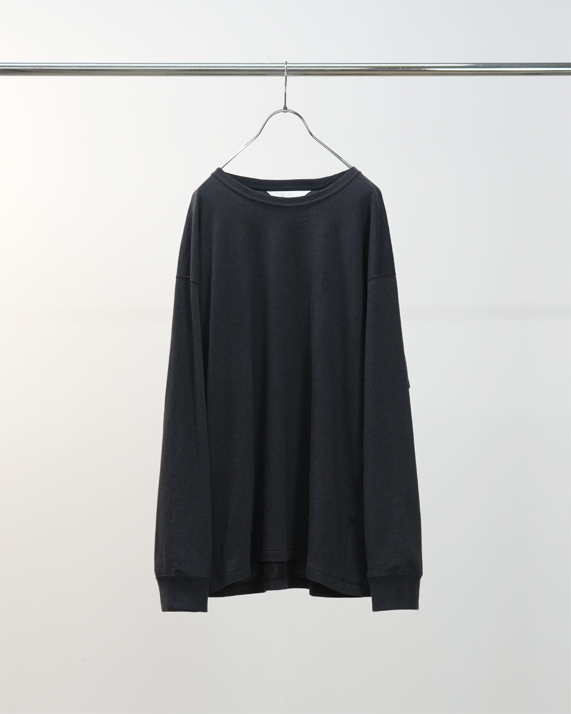 UNEVENNESS LS T-SHIRT(HEATHER BLACK)