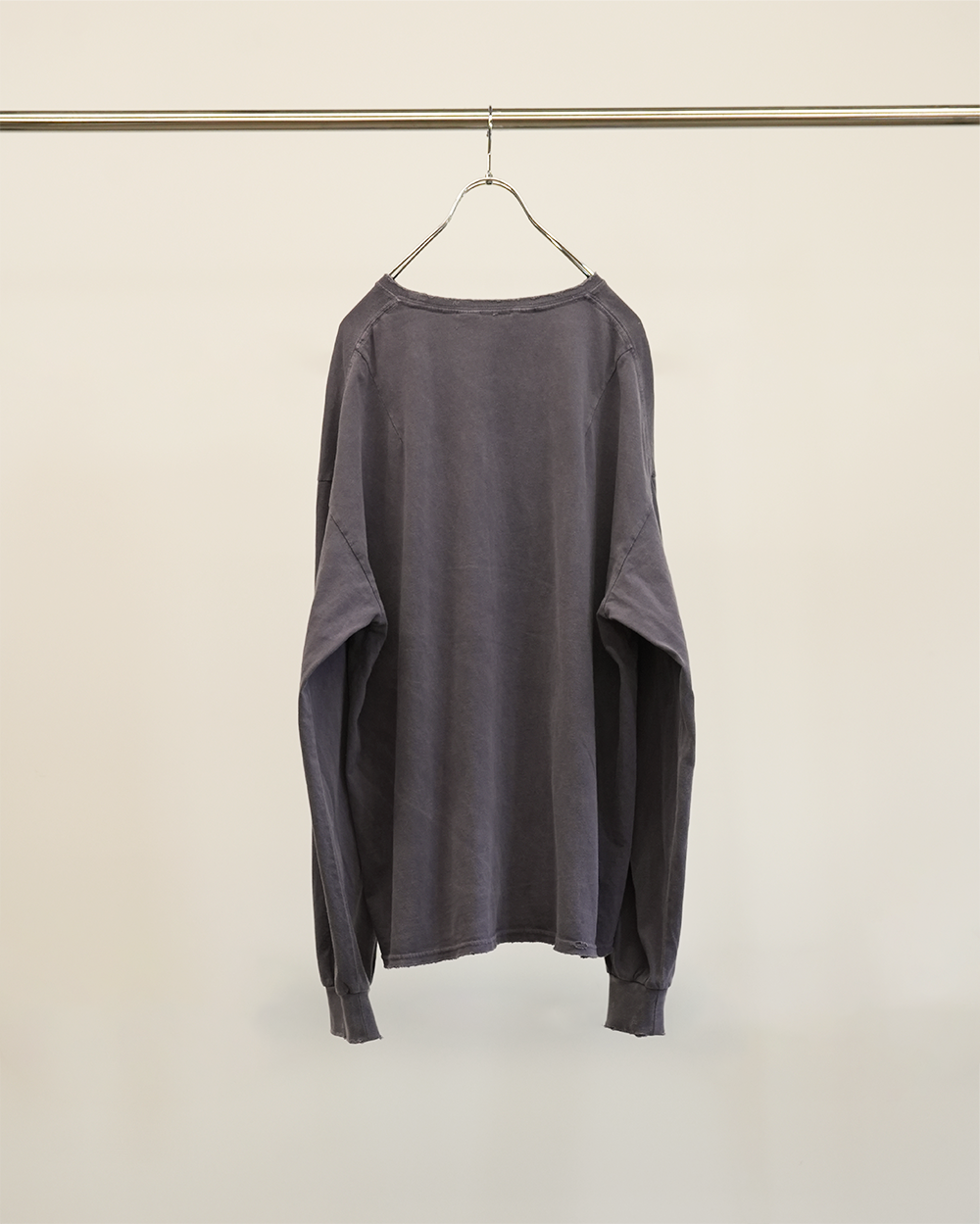 EMBROIDERY DYED LS T-SHIRT(PURPLE)