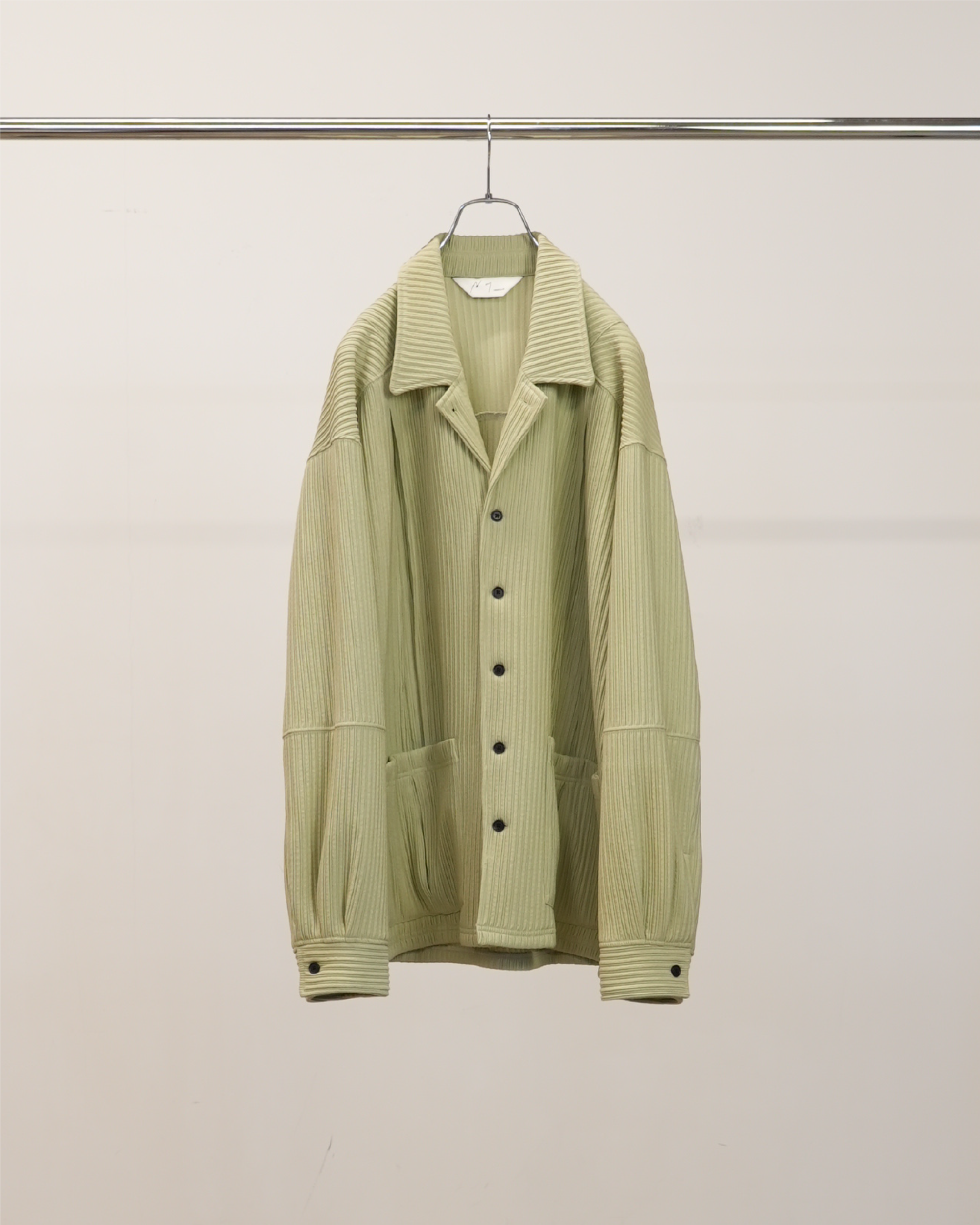 WRINKLED STRIPE SHIRT(WASABI)