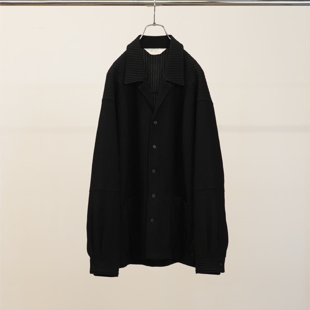 ANCELLM WRINKLED STRIPE SHIRT BLACK サイズ2 WRINKLED STRIPE SHIRT(BLACK) – ANCELLM