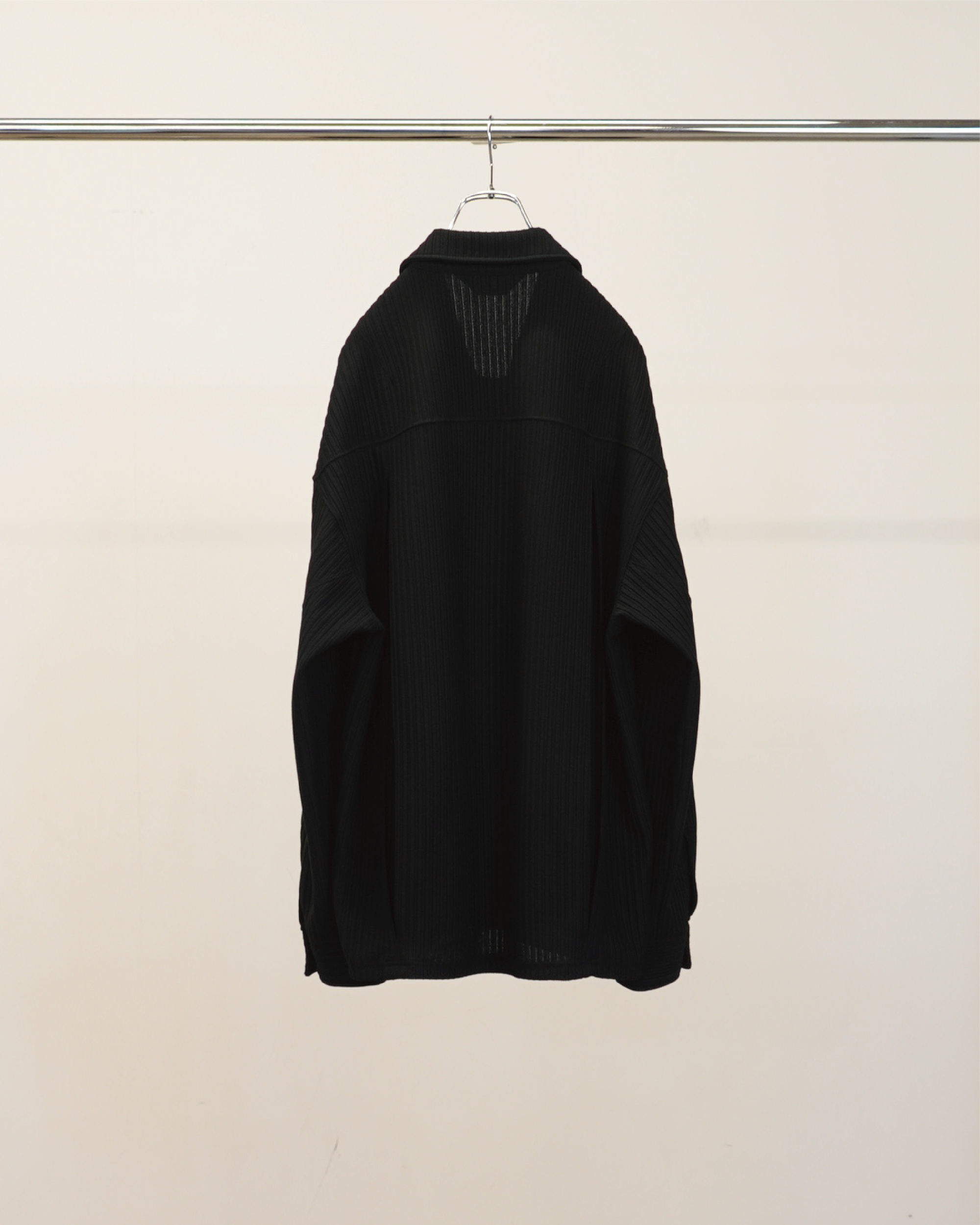 WRINKLED STRIPE SHIRT(BLACK)