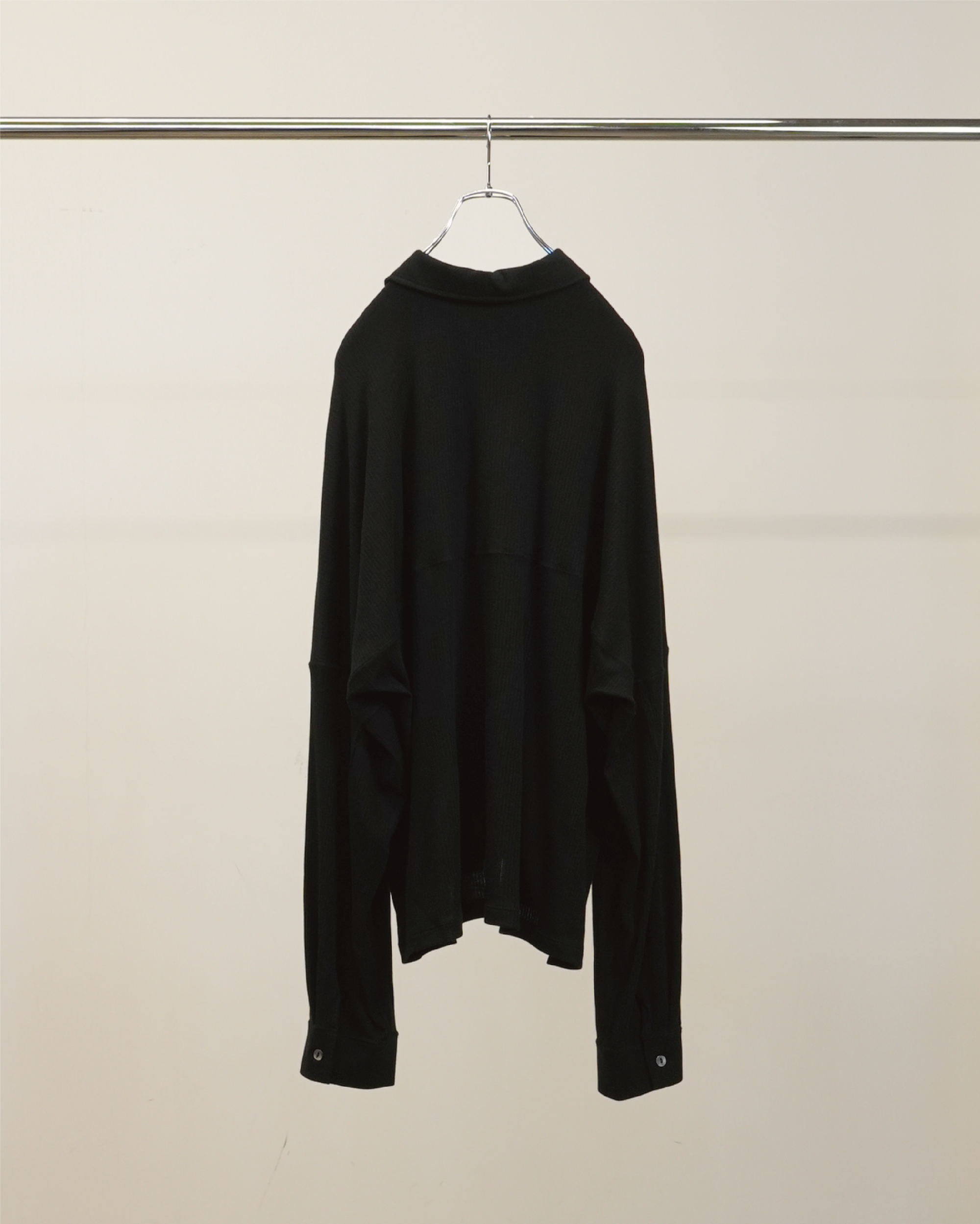 CAS/SIL KIMONO KNIT SHIRT(BLACK)