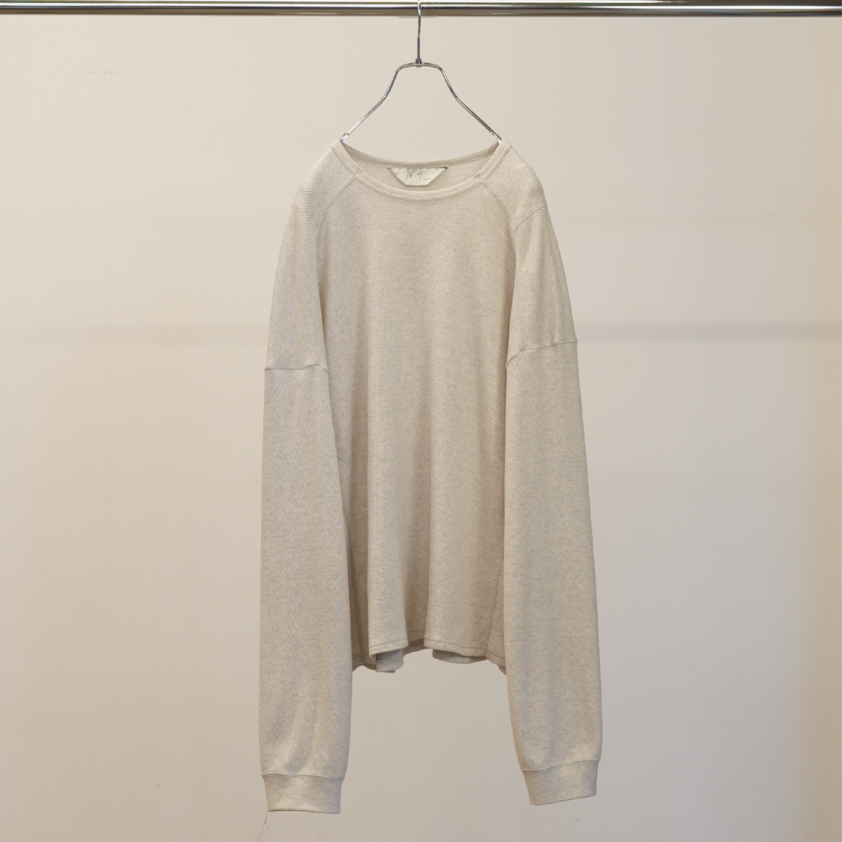 トップス ANCELLM WAFFLE CREWNECK LS HEATHER WHITE WAFFLE CREW NECK LS(HEATHER WHITE)