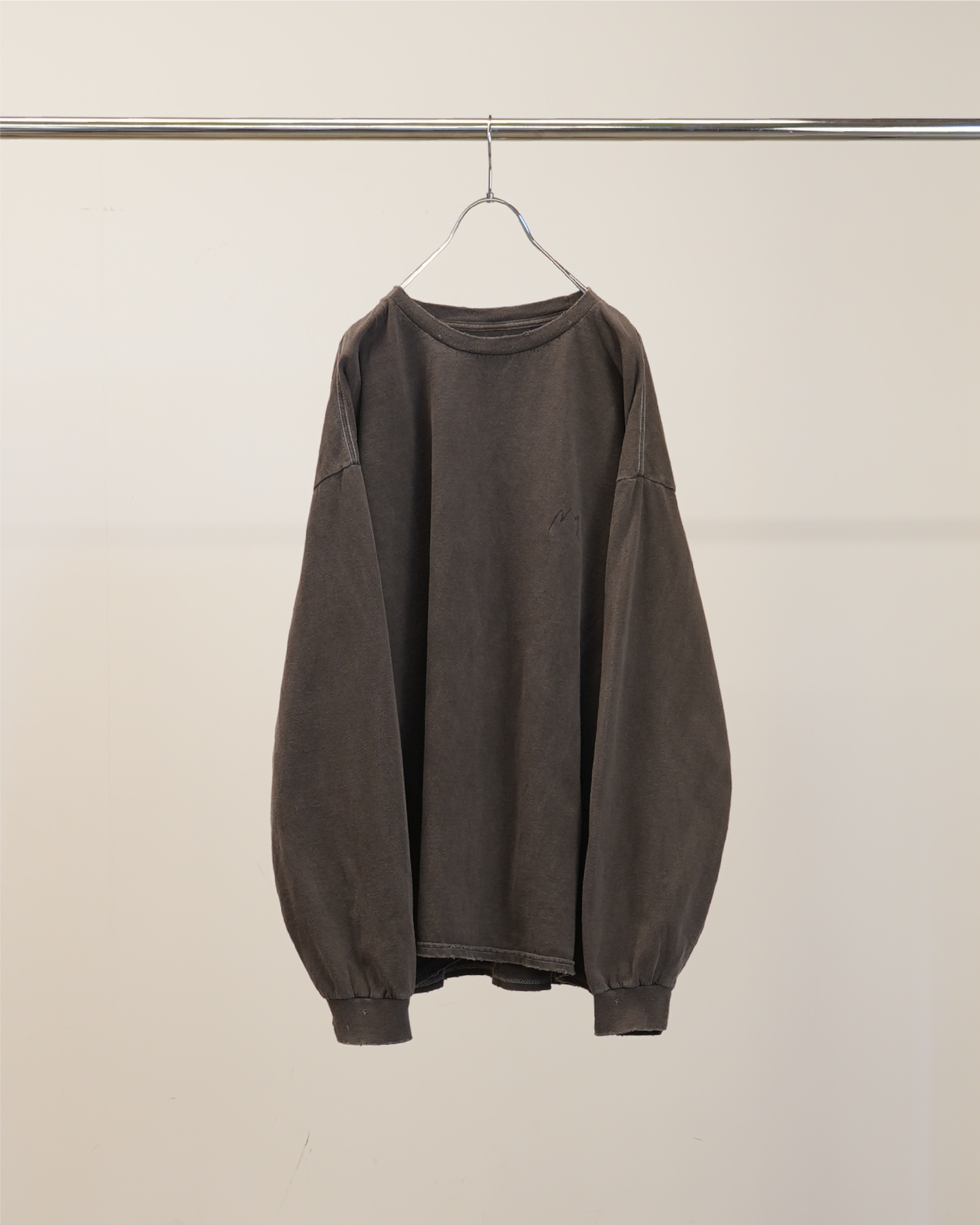 EMBROIDERY DYED LS(BROWN)