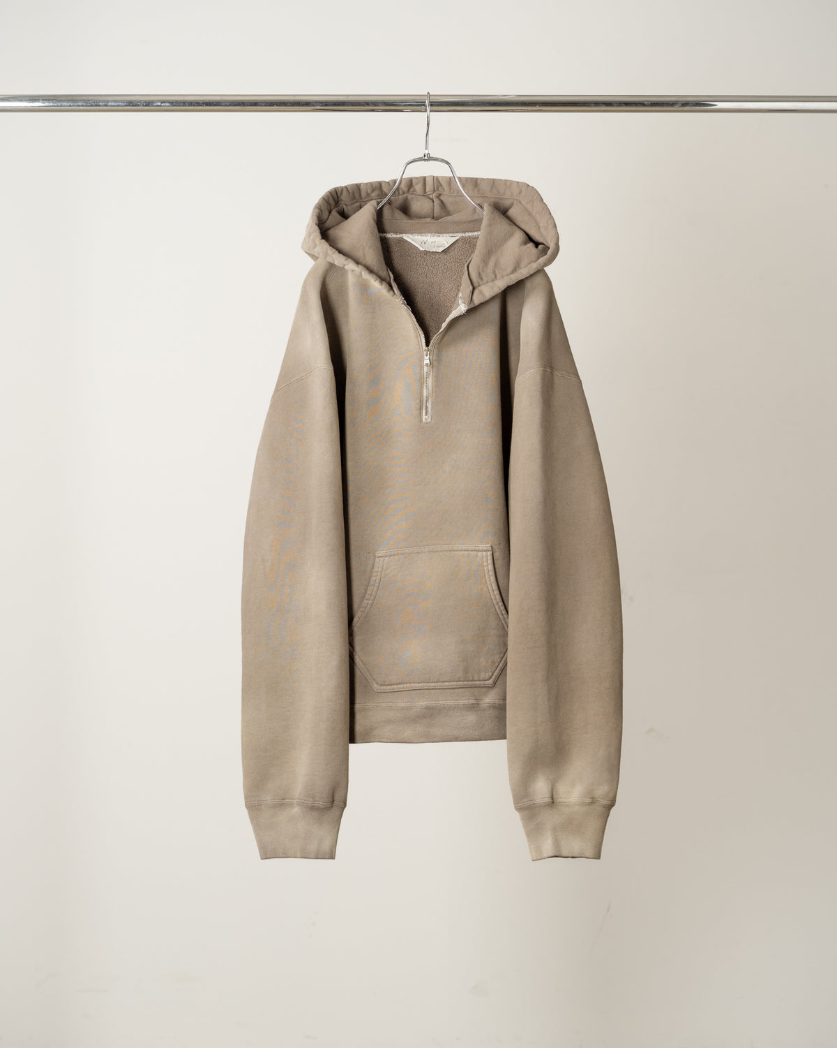 FLEECE-LINED SWEAT HOODIE(P.BEIGE)