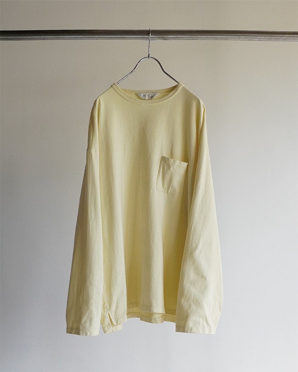 C/R CREW NECK LS T-SHIRT(CREAM)