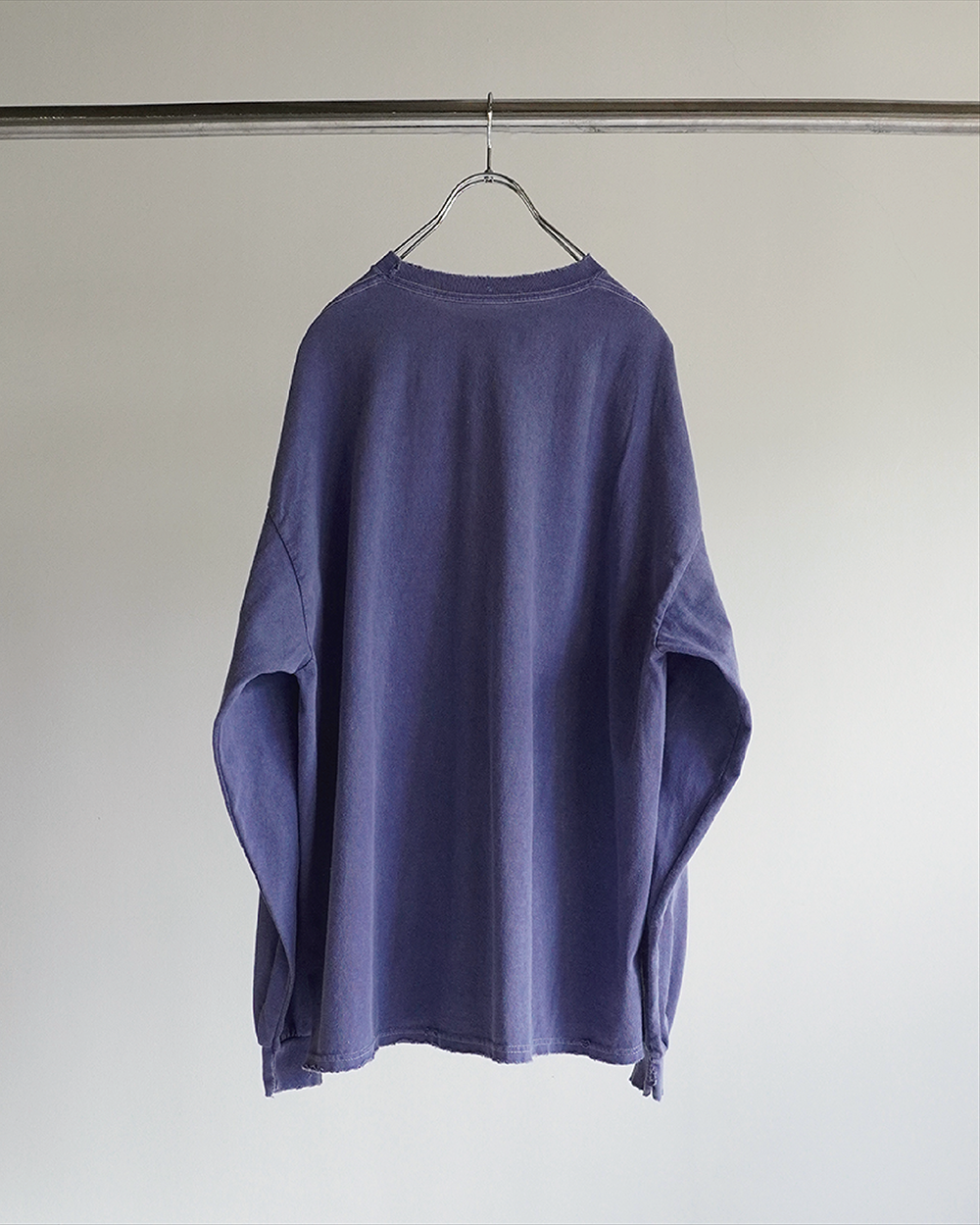 EMBROIDERY DYED LS T-SHIRT(NAVY)