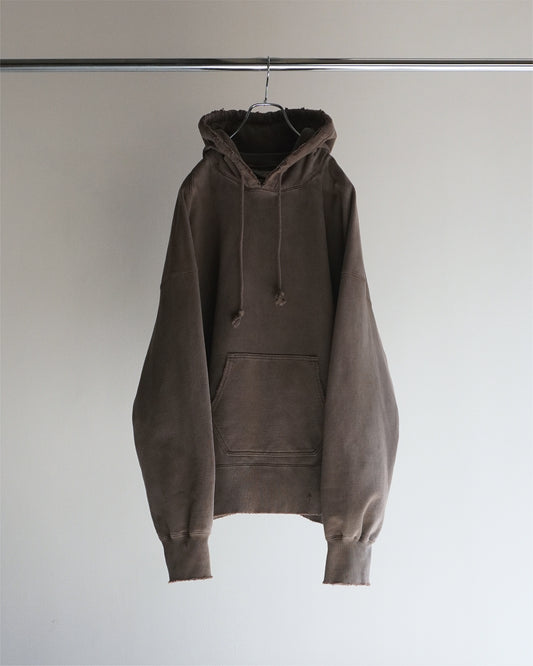 DYED DAMAGE HOODIE(CHOCOLATE)