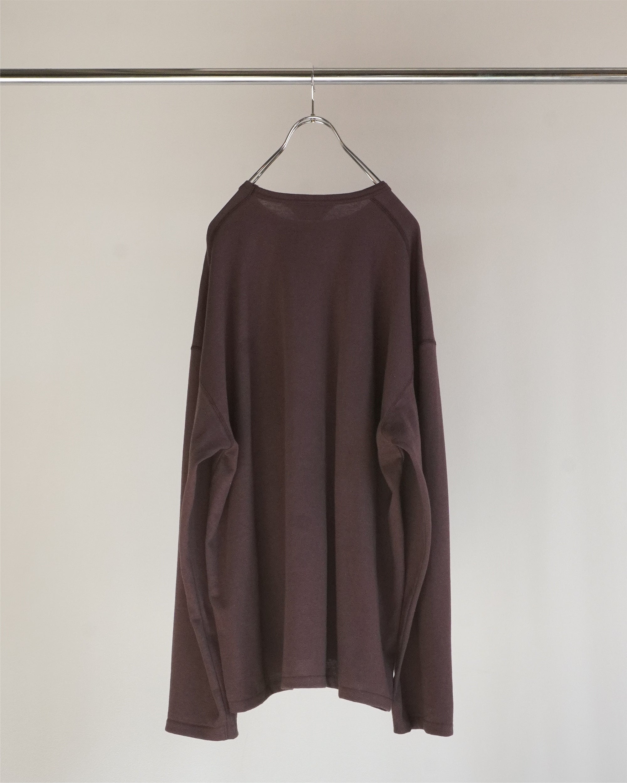 C/R OVER CREWNECK LS T-SHIRT(BROWN)