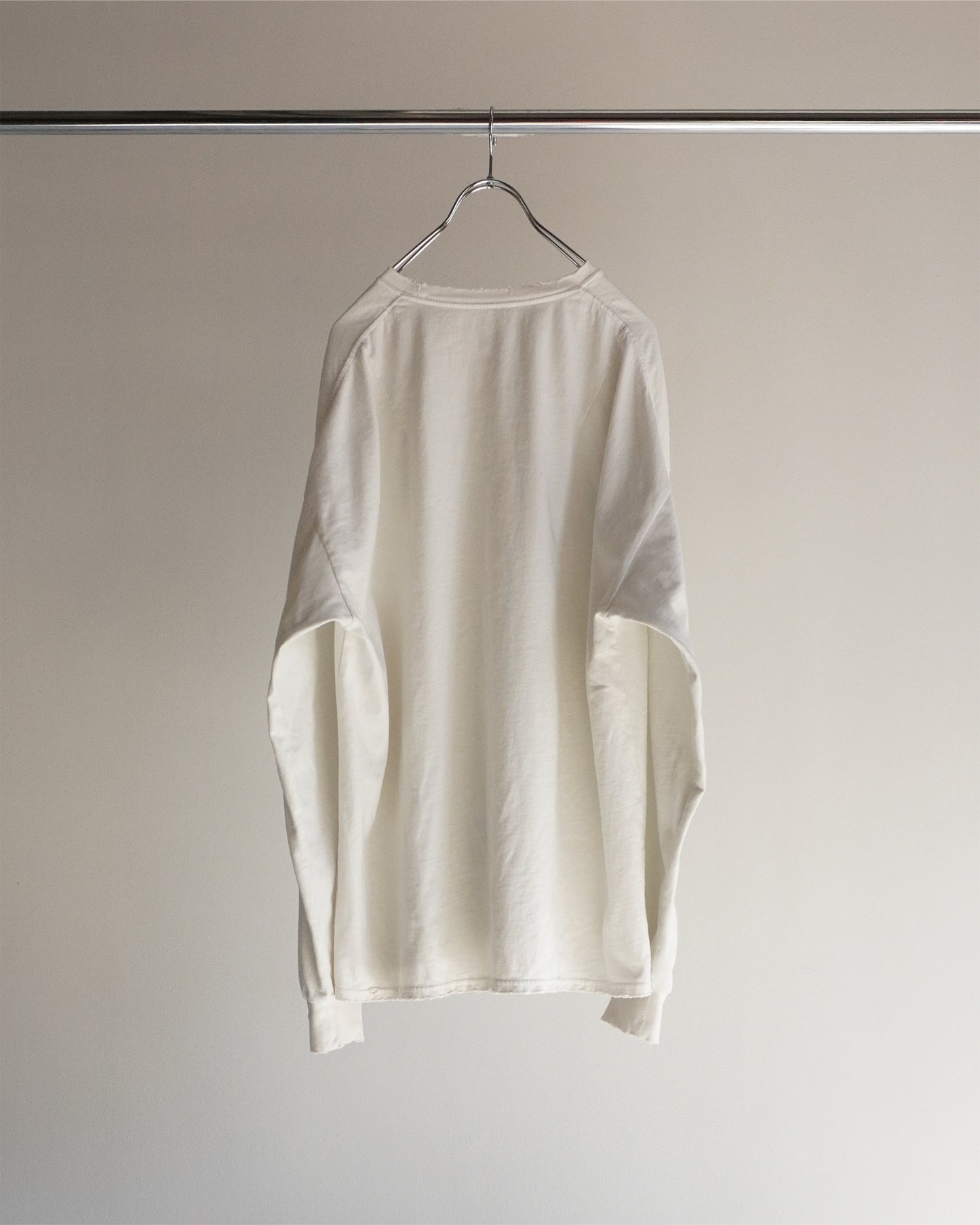 EMBROIDERY DYED LS T-SHIRT(WHITE)