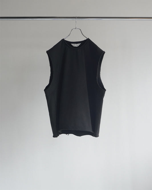 SLEEVELESS AGING T-SHIRT(BLACK)