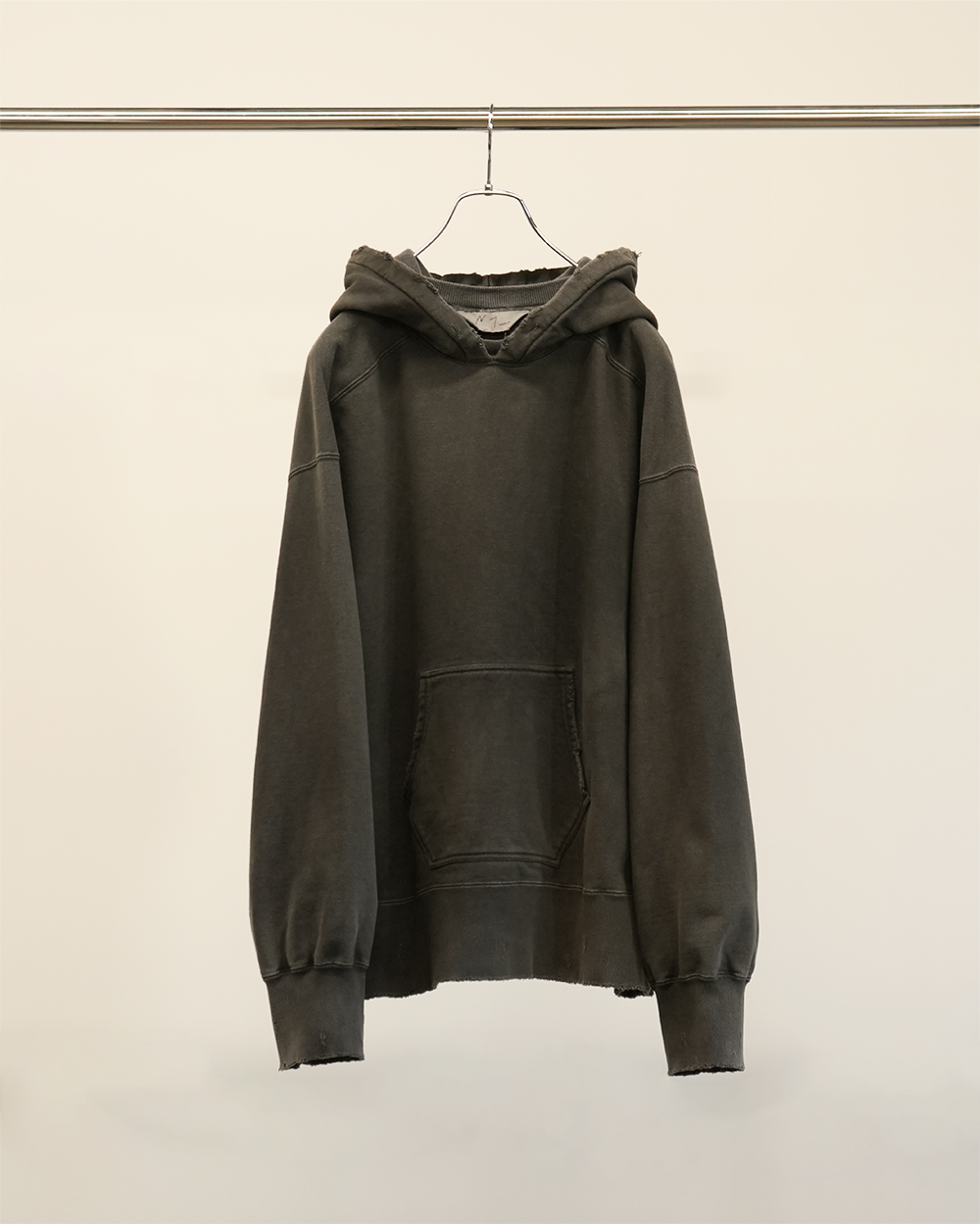 DYED DAMAGE HOODIE(BLACK)