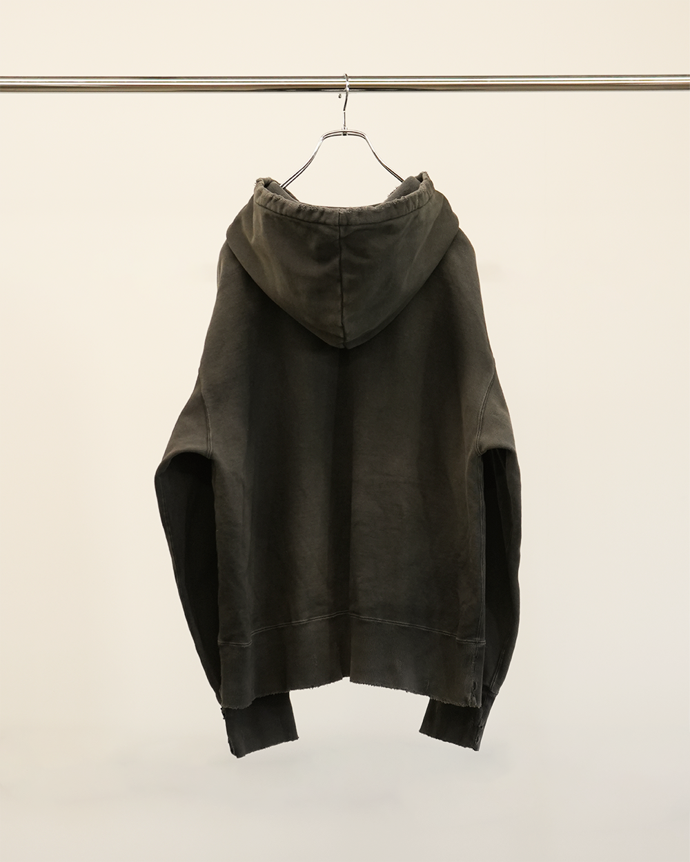 DYED DAMAGE HOODIE(BLACK)