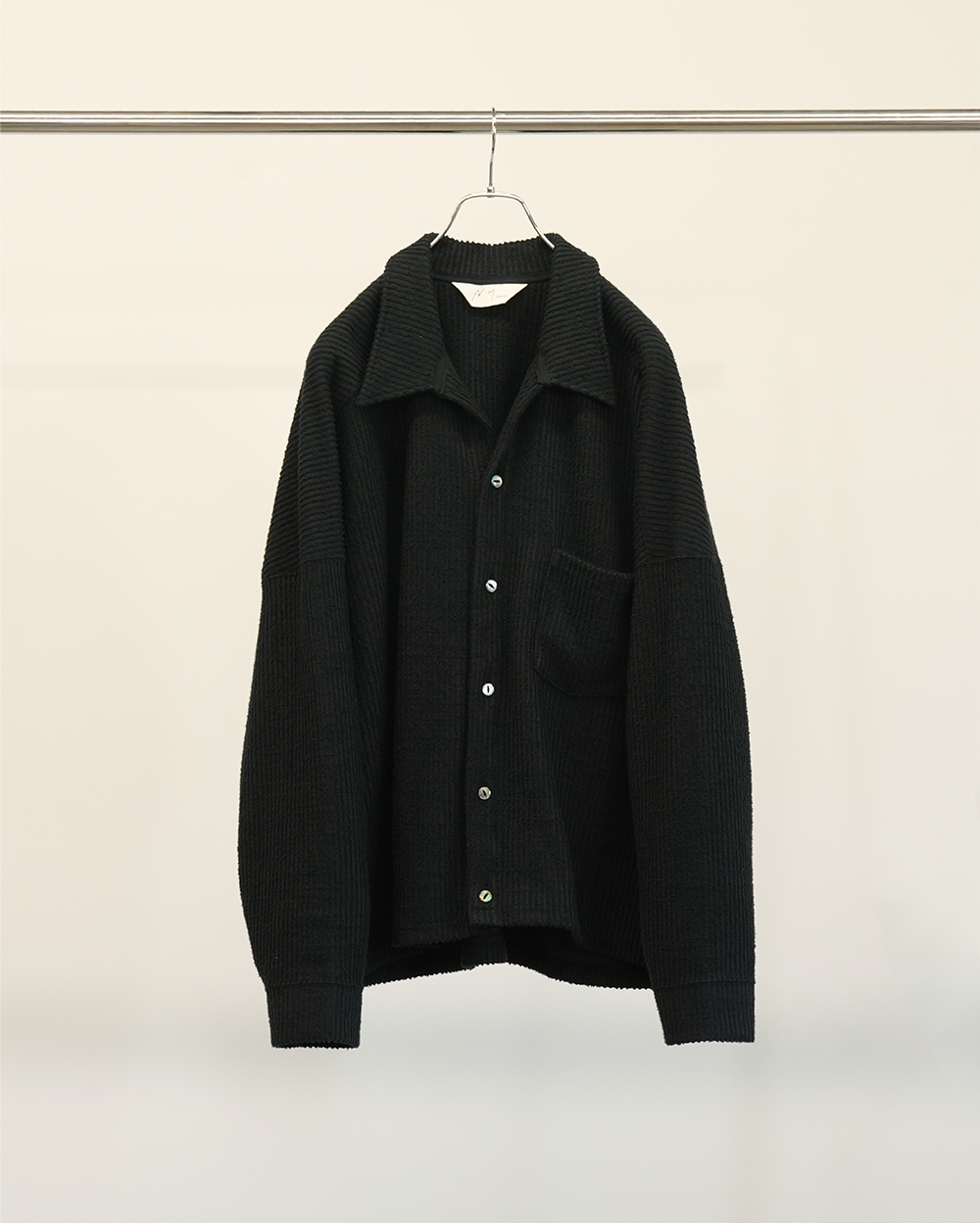 CUT STRIPE SHIRT(BLACK)