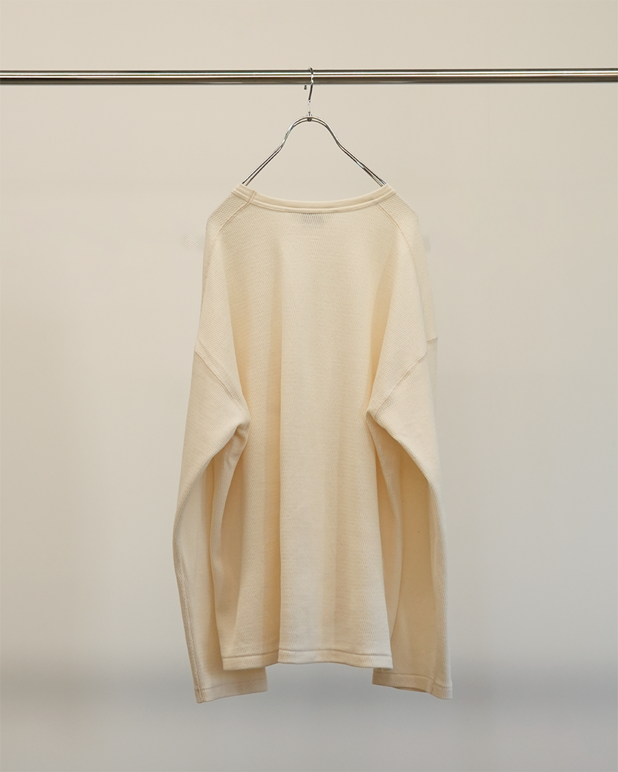 WAFFLE CREW NECK LS T-SHIRT(IVORY)