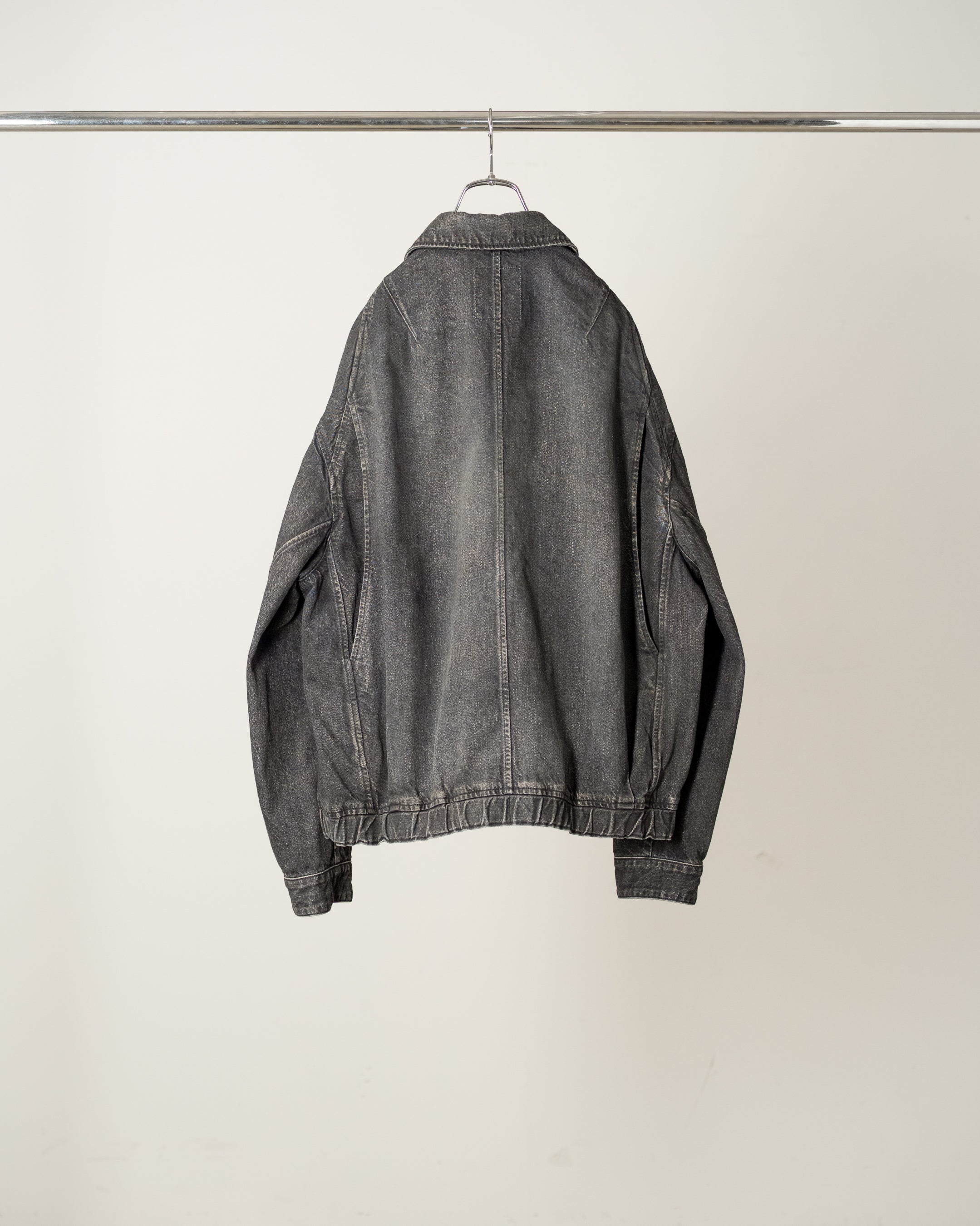 AGING DENIM TUCK JACKET(BLACK)