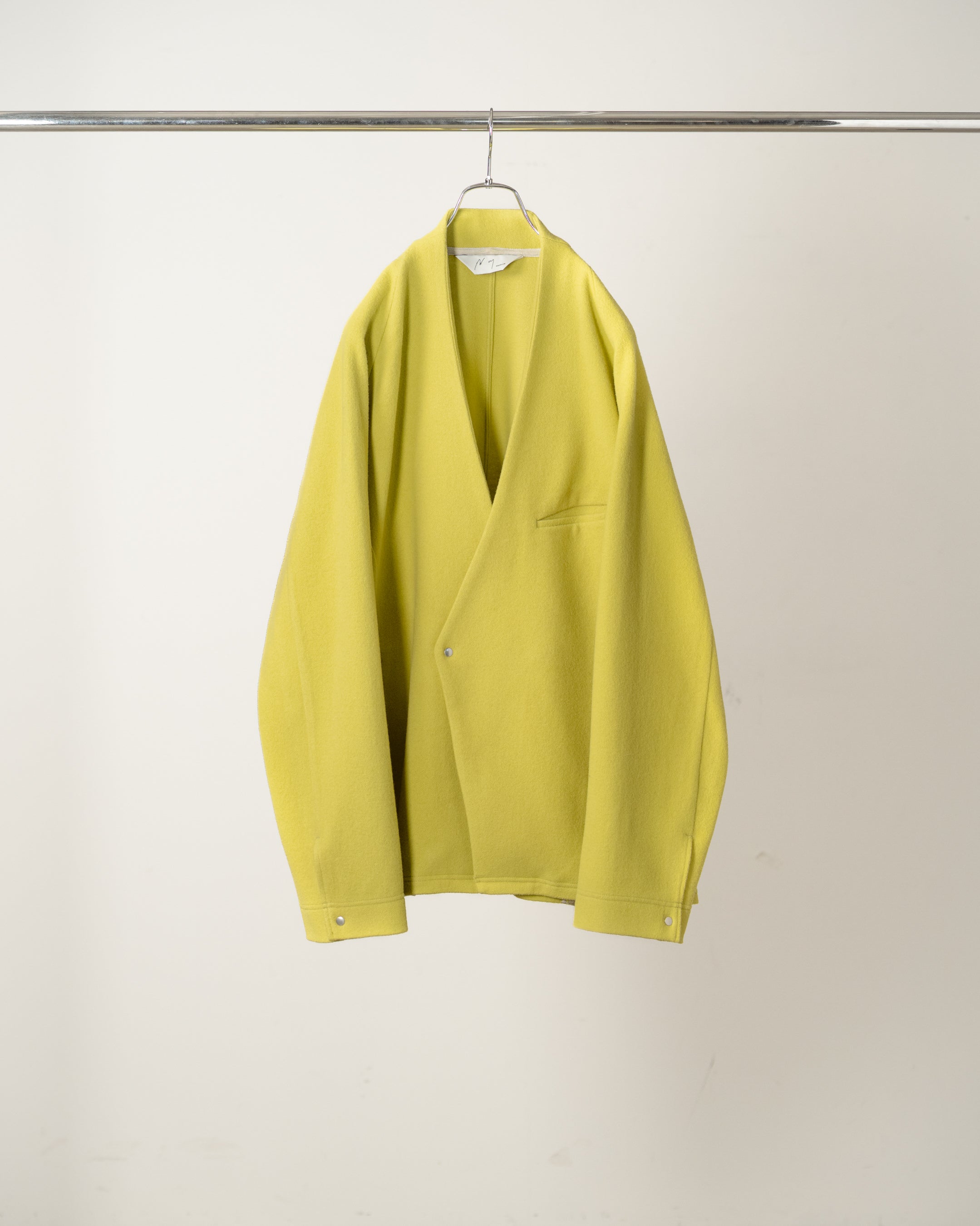 W/CA NO COLLAR DOUBLE JACKET(LIME YELLOW)