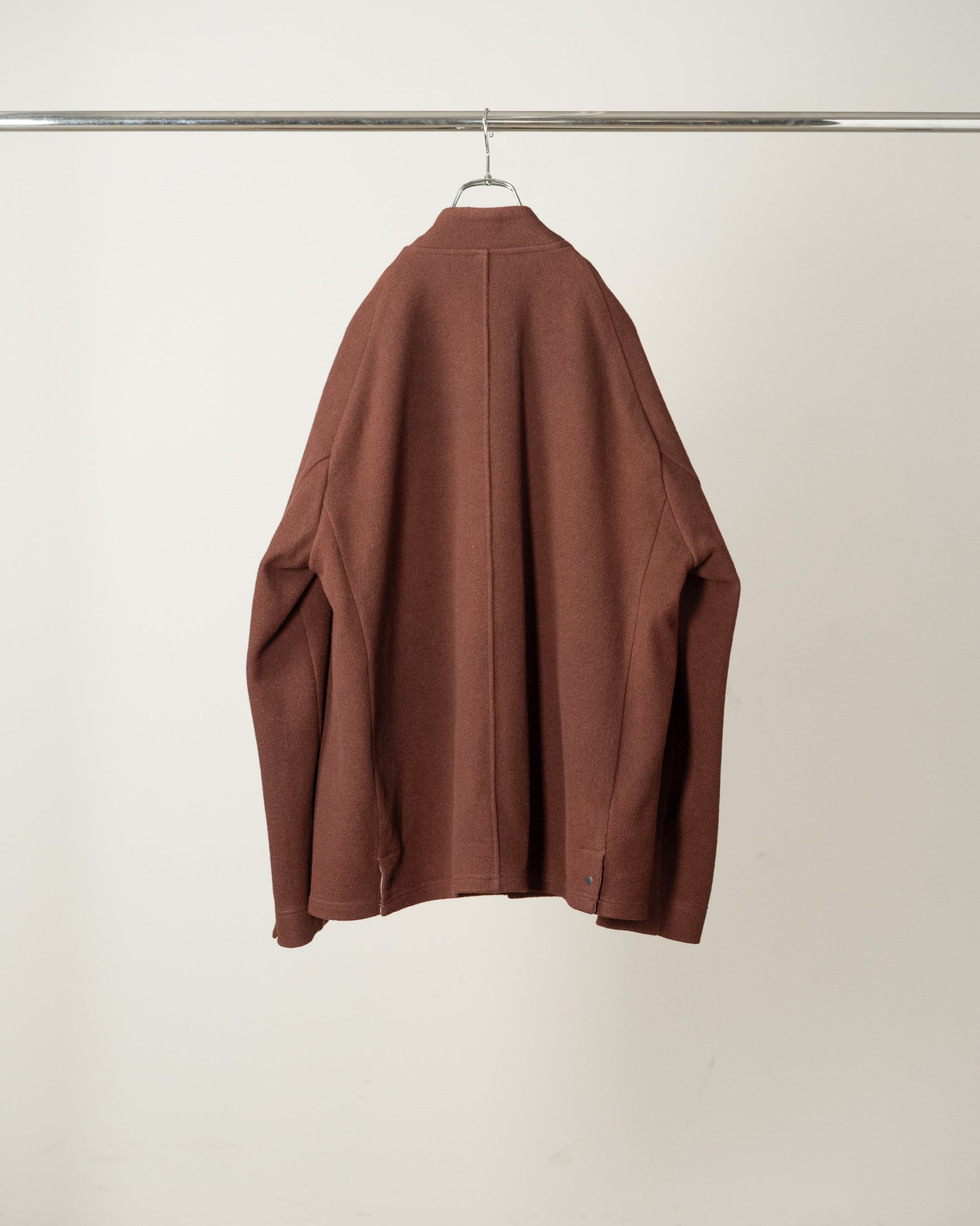 W/CA NO COLLAR DOUBLE JACKET(MARRON)