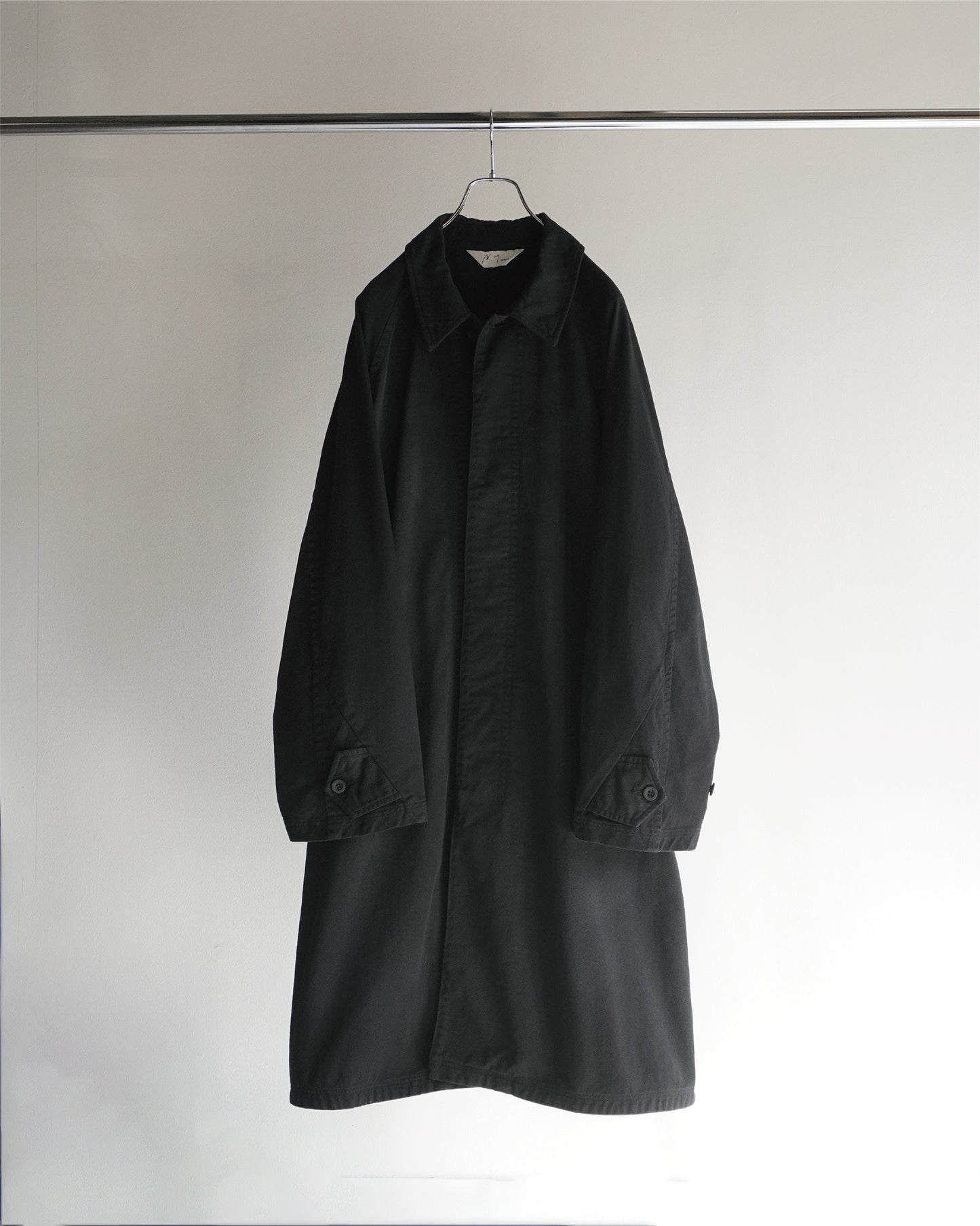 DRILL BALMACAAN COAT(BLACK)