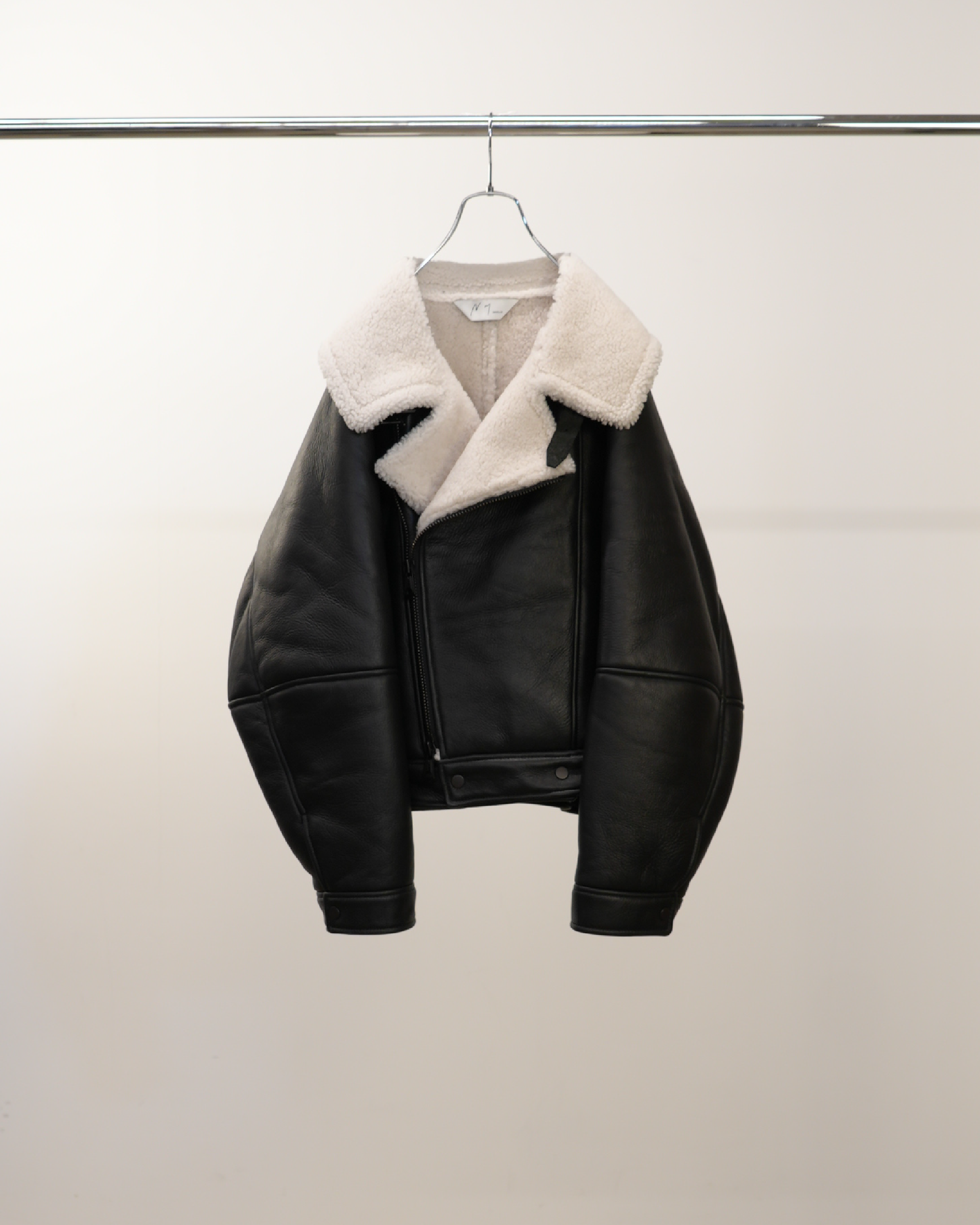 MOUTON DOUBLE JACKET(WHITE × BLACK)