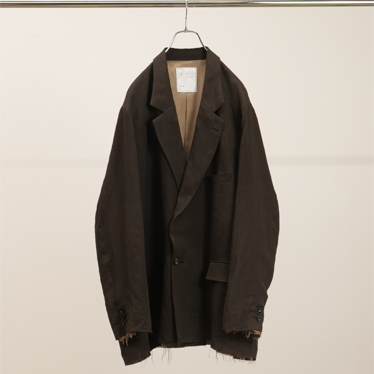 100/S LINEN TAILORED JACKET(BROWN)