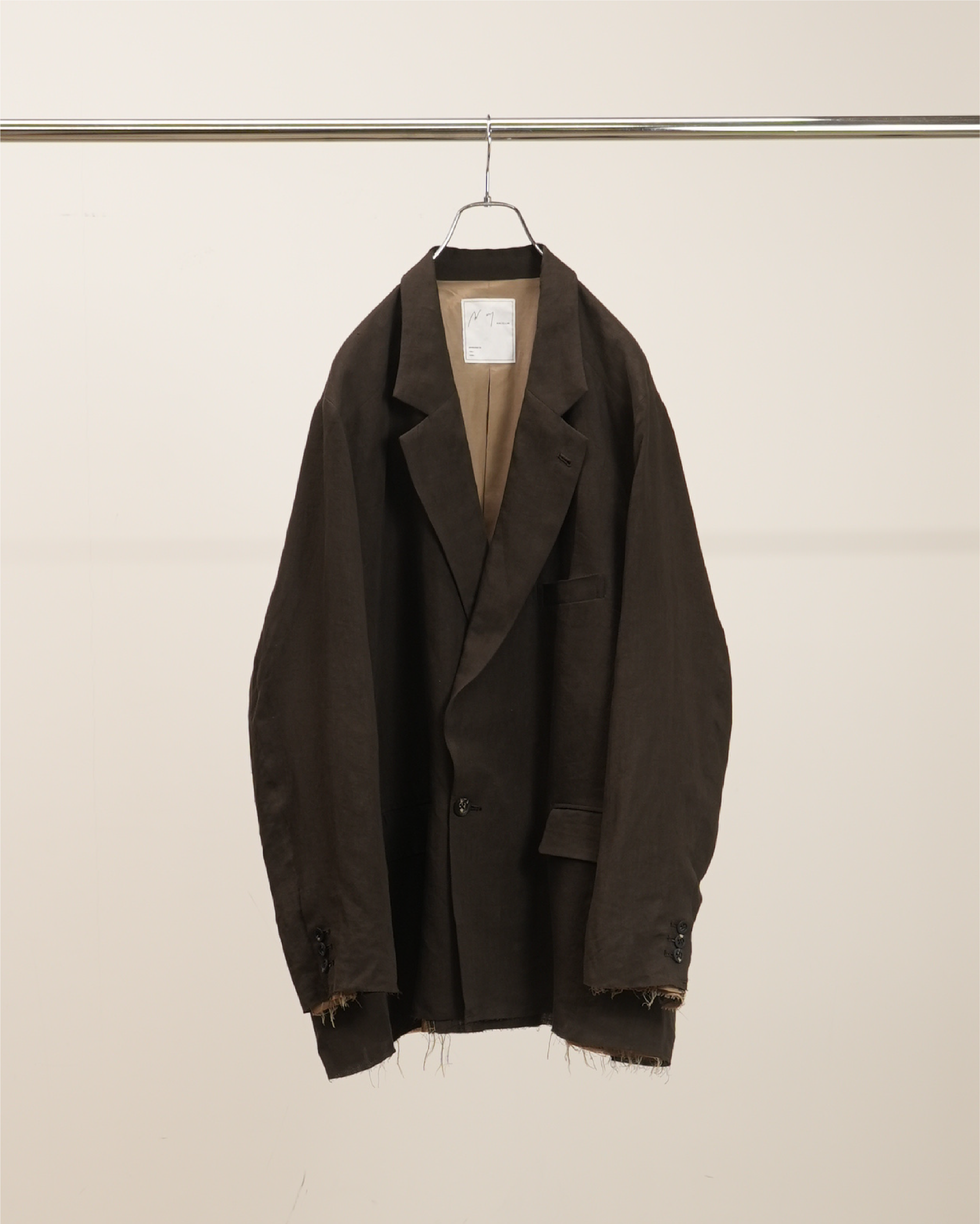 100/S LINEN TAILORED JACKET(BROWN)