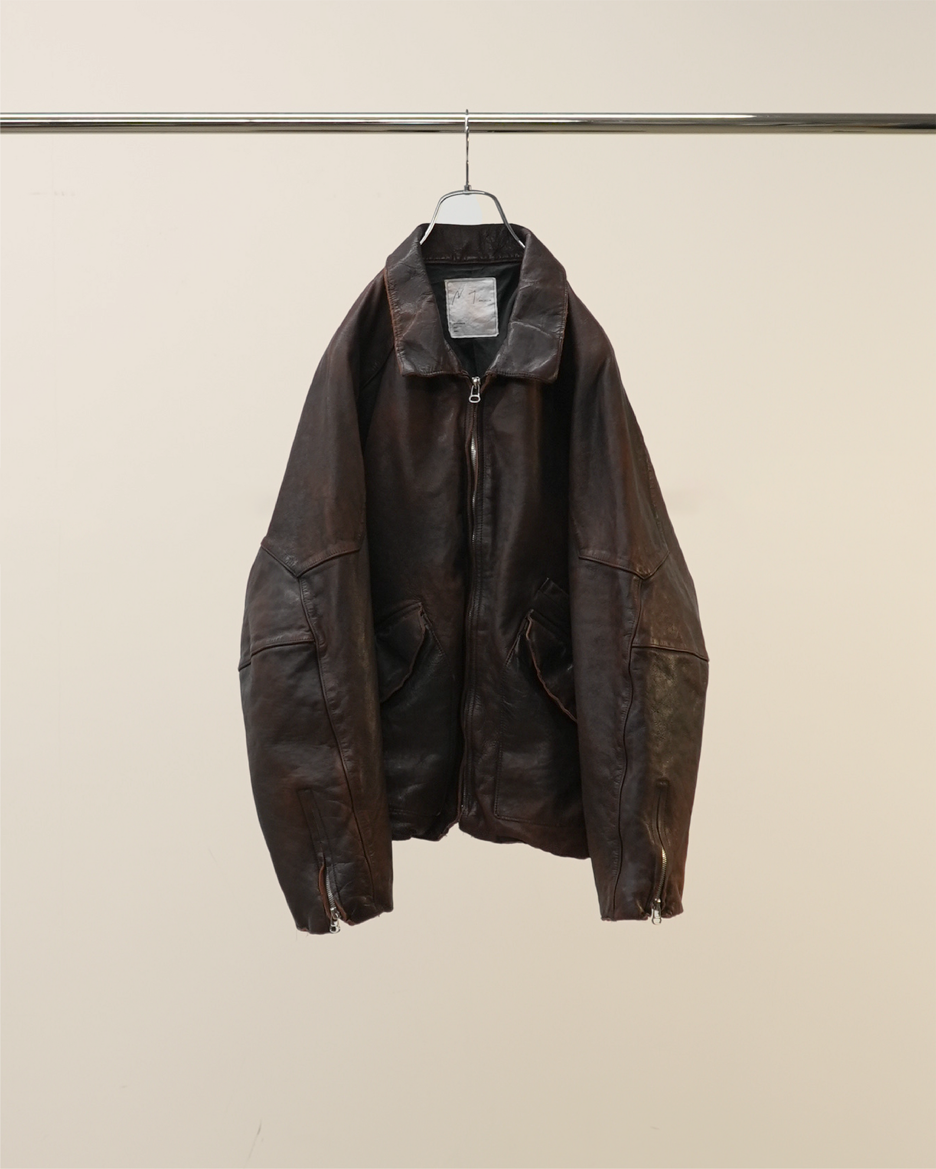 ジャケット・アウター Achuu Remake Leather jacket Noru Maruchi Perforated Leather Jacket - Motorcycle Closeouts by