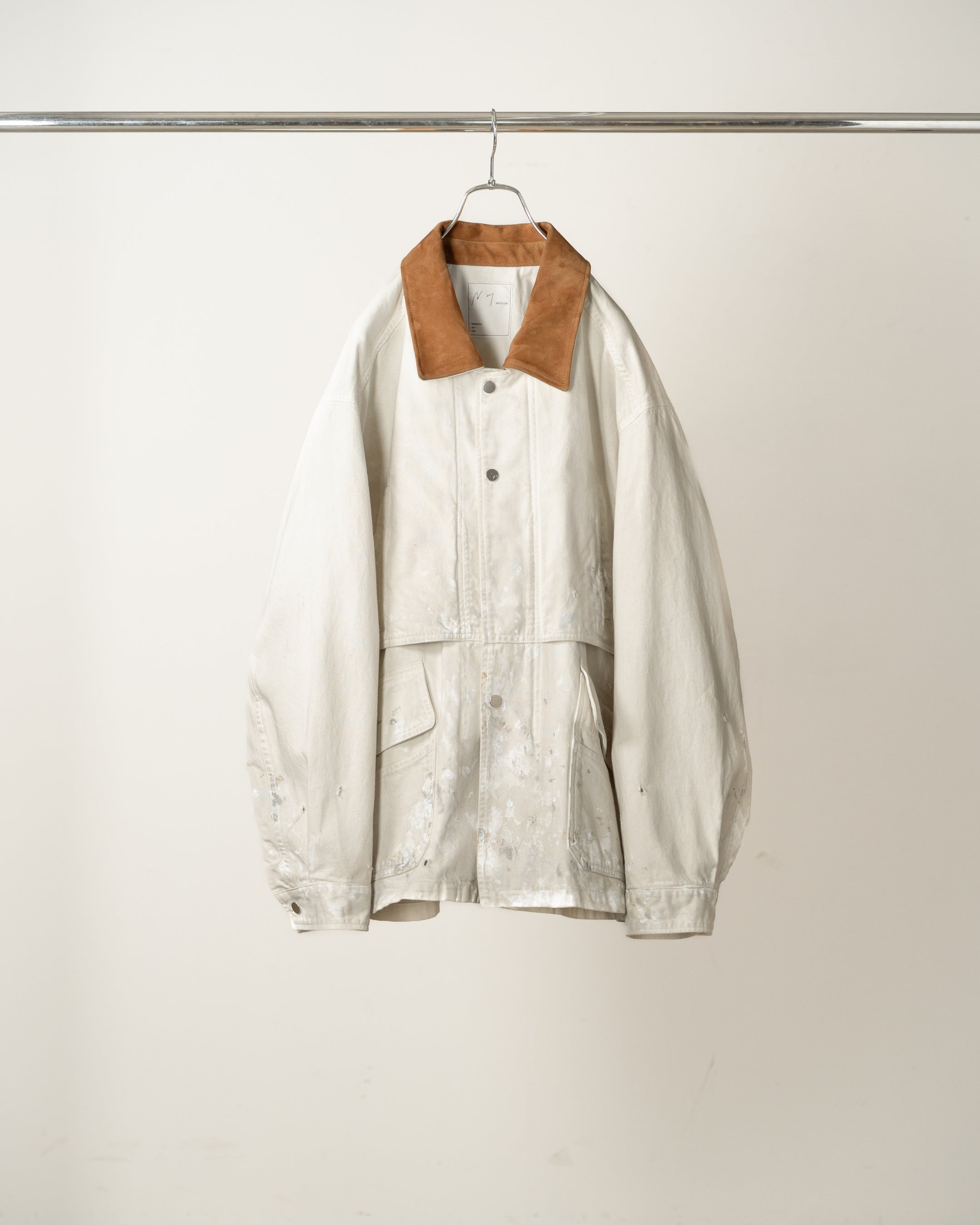 AGING DENIM HALF JACKET(G.WHITE)